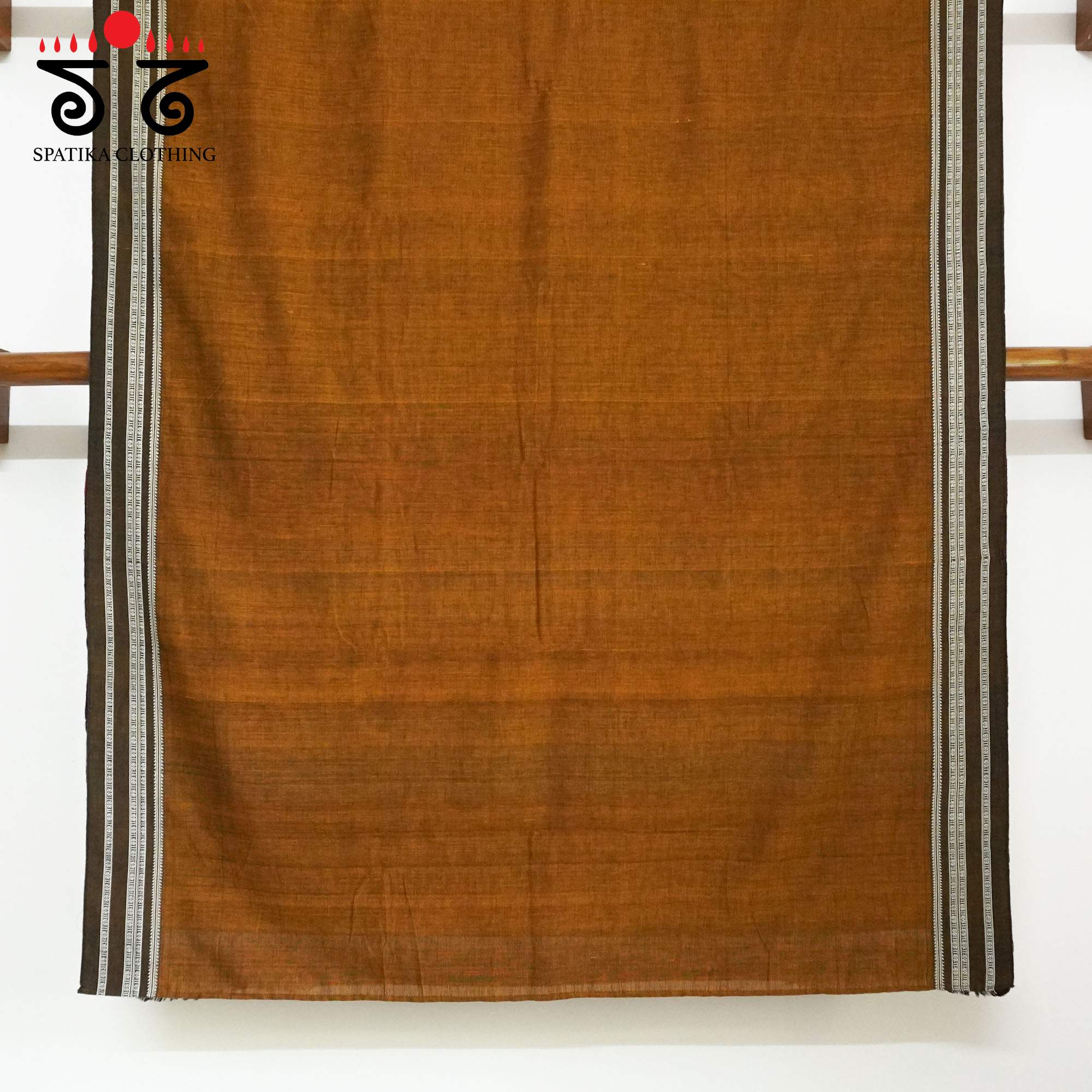 Brown Ilkal Handwoven Cotton Saree - Kalamkari Blouse