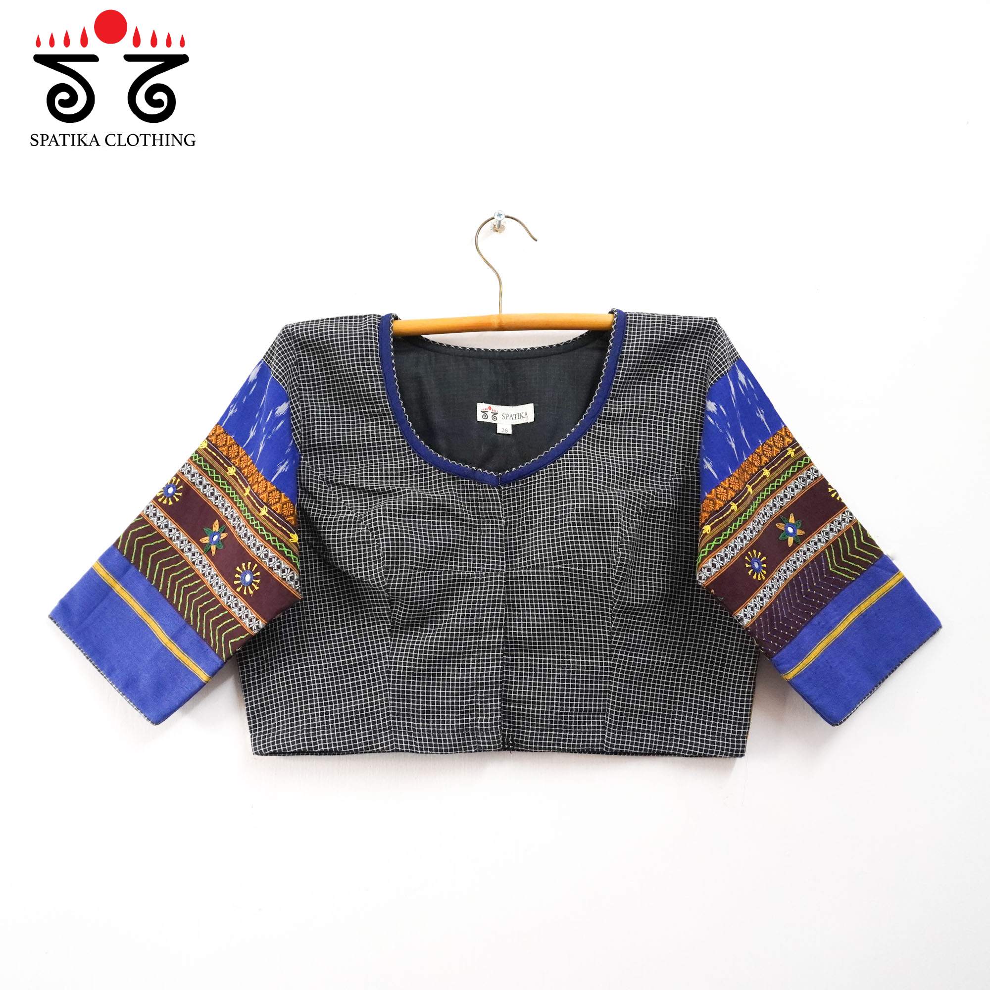 The Patteda Anchu - Blue Lambani Blouse