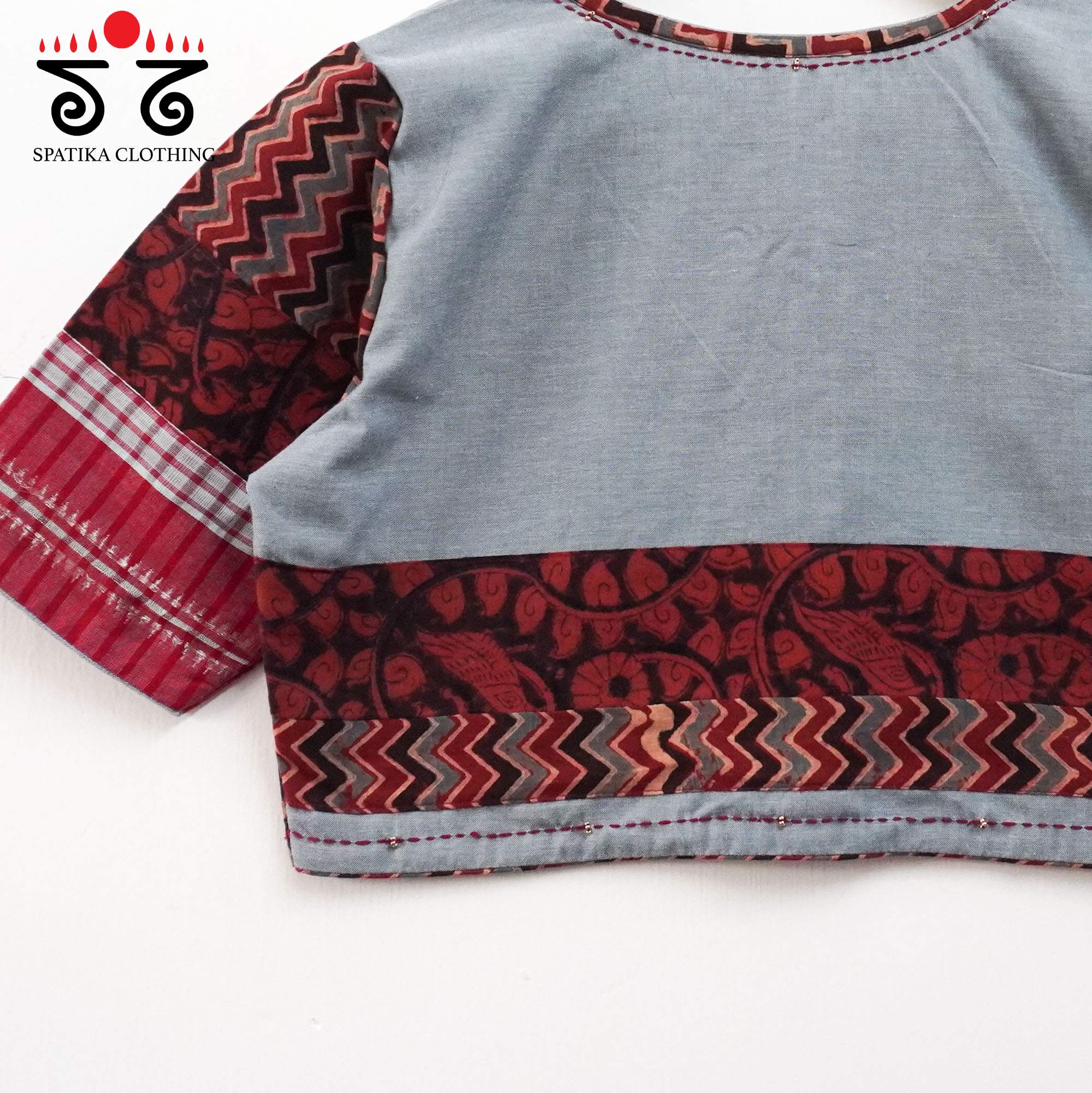 Grey Kalamkari - Handcrafted Blouse