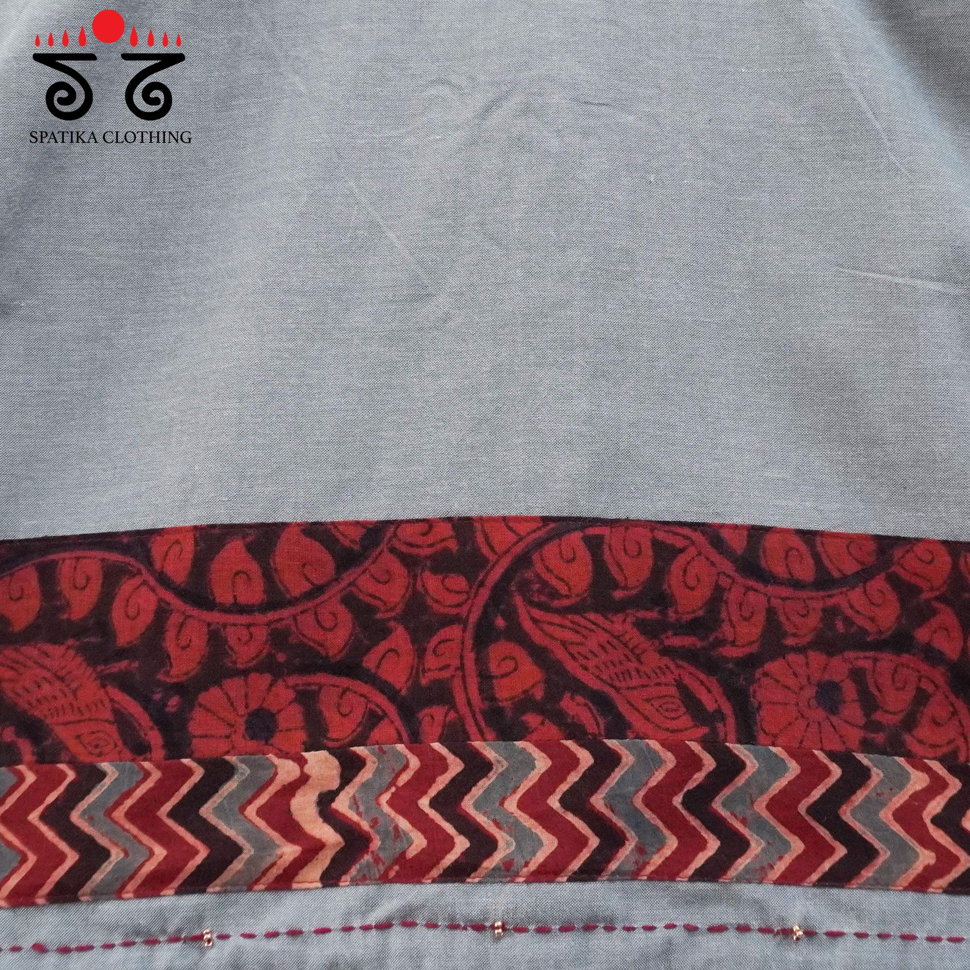 Grey Kalamkari - Handcrafted Blouse