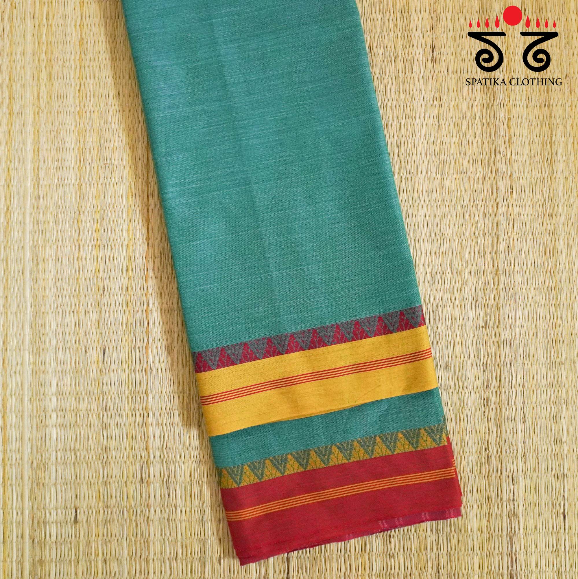 Begampur - Green Handwoven Cotton Saree