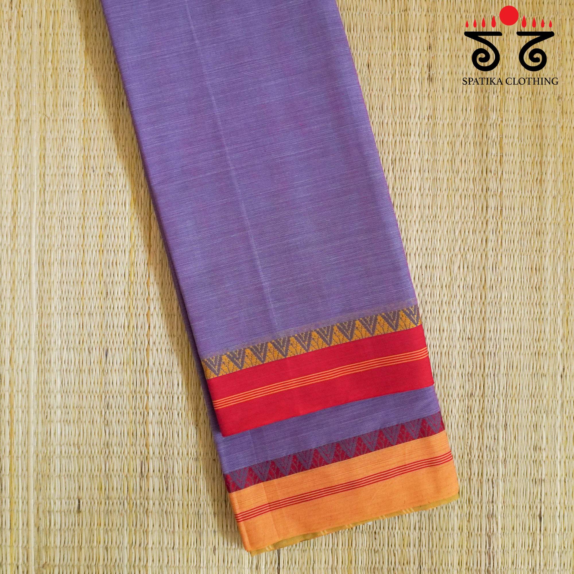 Begampur - Lilac Handwoven Cotton Saree