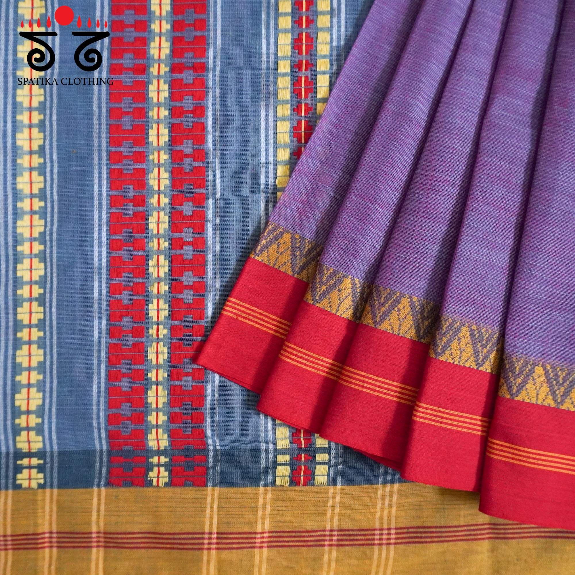 Begampur - Lilac Handwoven Cotton Saree