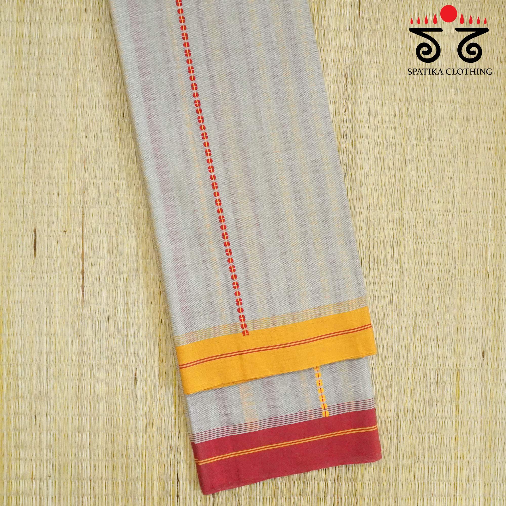 Begampur -Grey Handwoven Cotton Saree New!