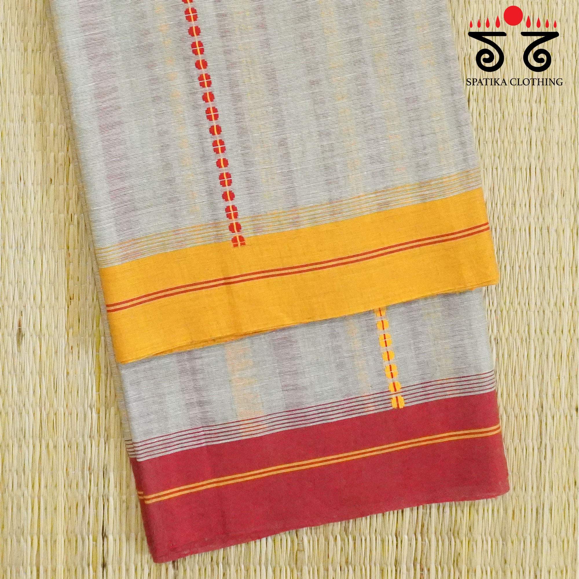 Begampur -Grey Handwoven Cotton Saree New!