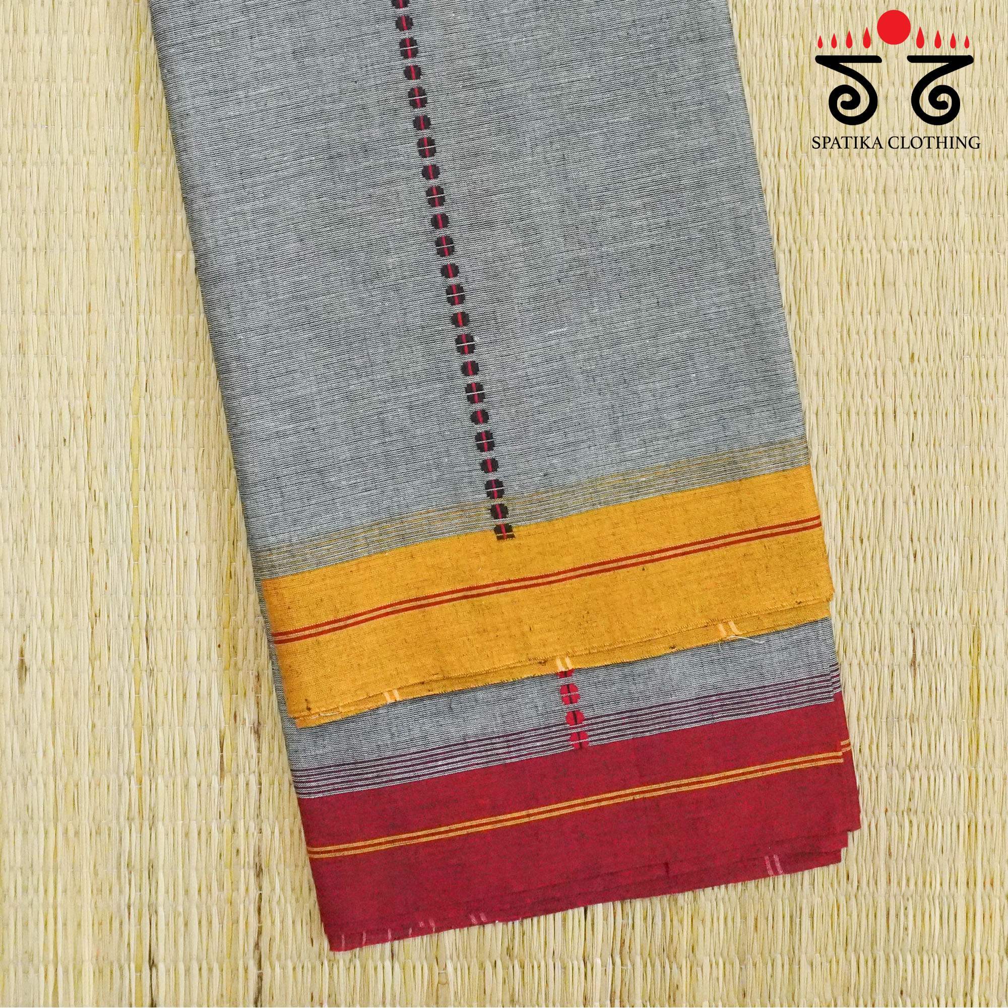 Begampur - Grey Handwoven Cotton Saree New!