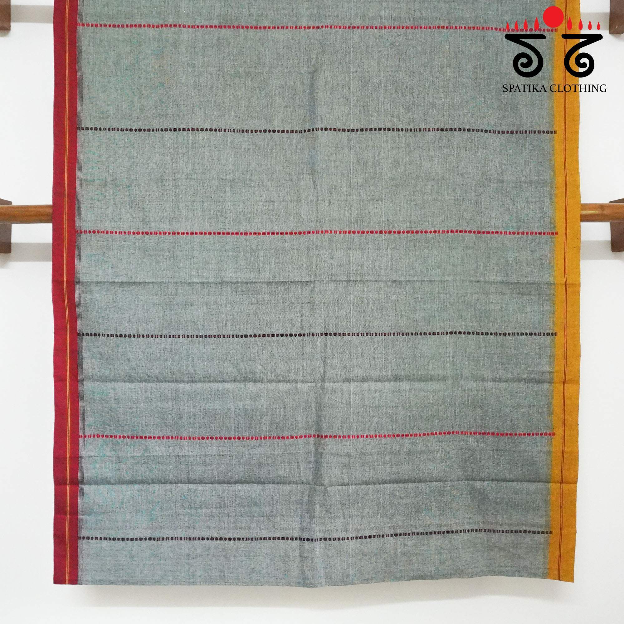Begampur - Grey Handwoven Cotton Saree New!