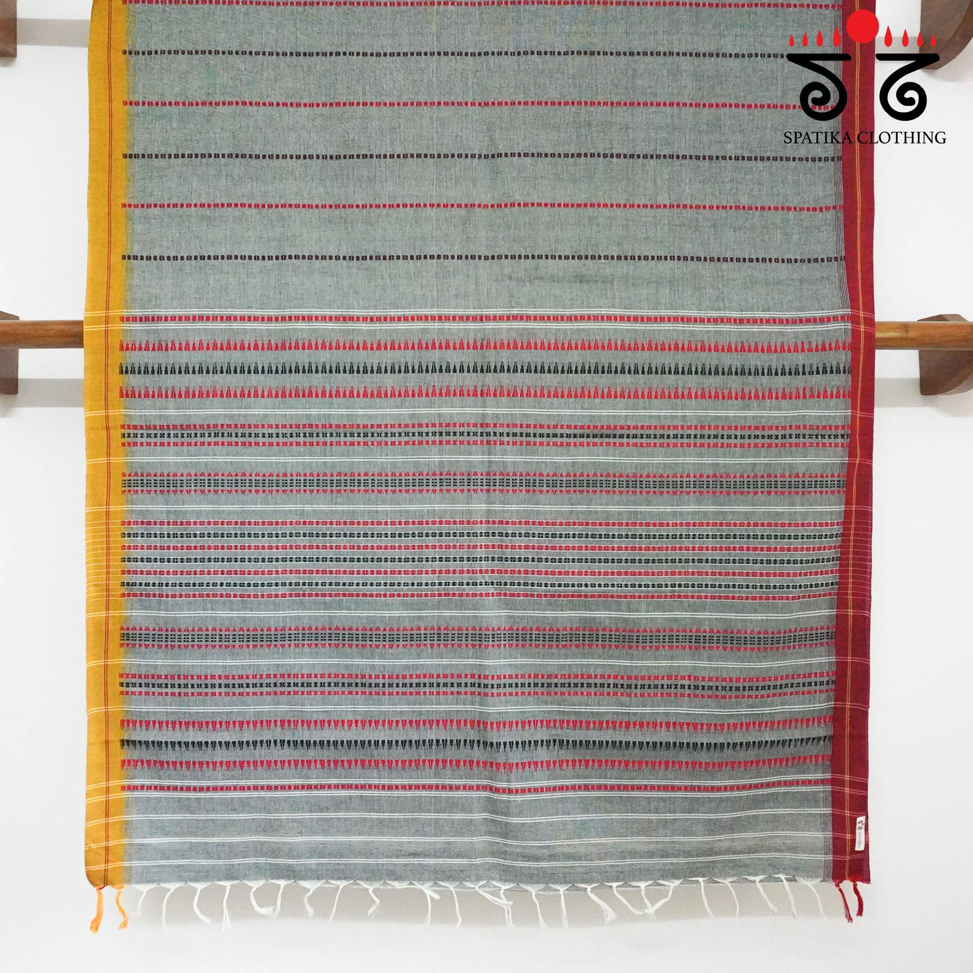 Begampur - Grey Handwoven Cotton Saree New!