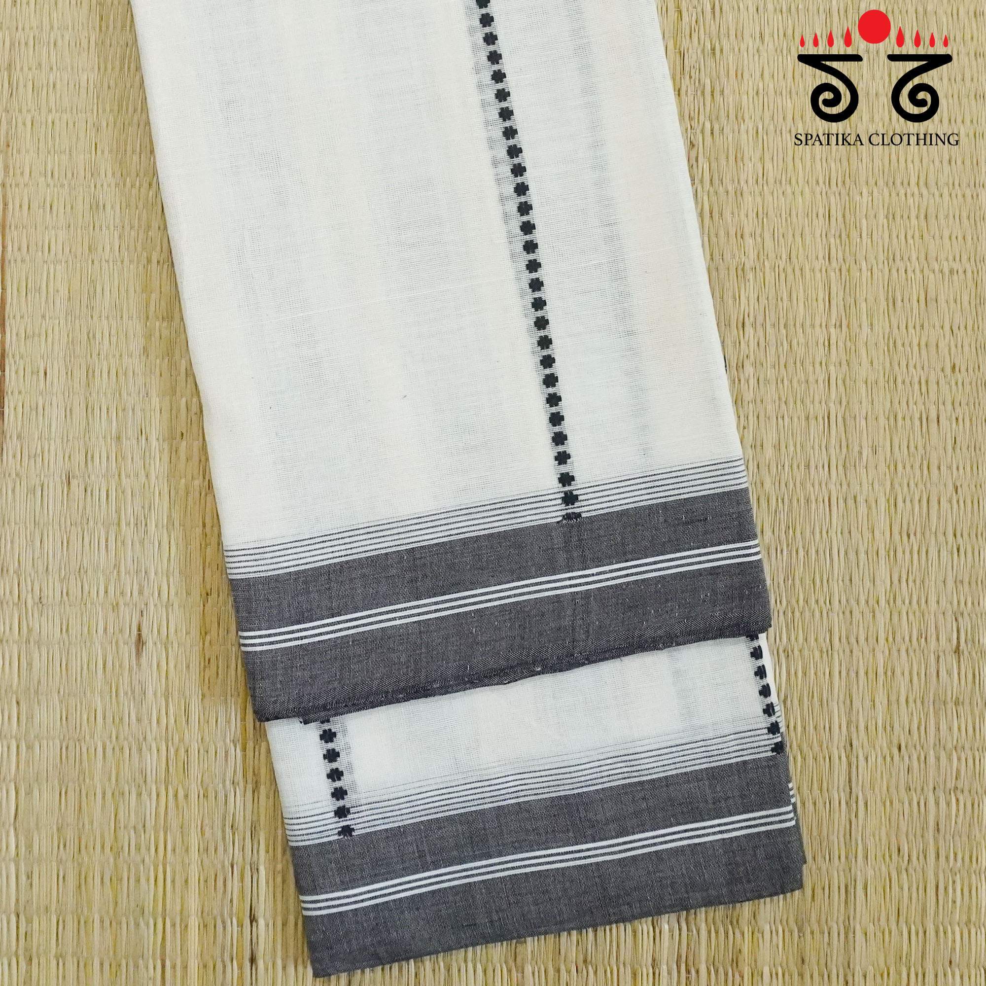 Begampur - Off-white Handwoven Cotton Saree New!
