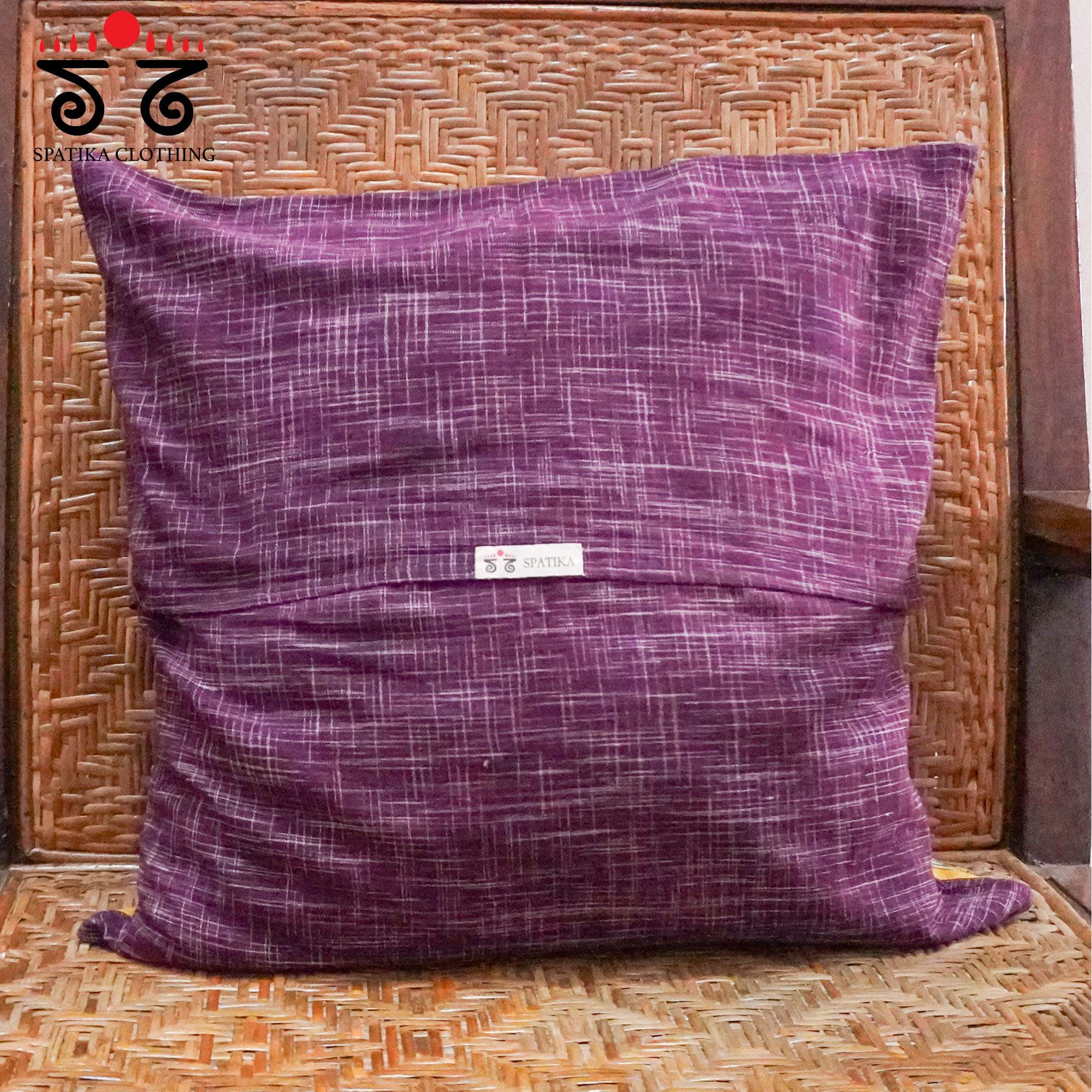 Maroon Pen Kalamkari Cushion Cover