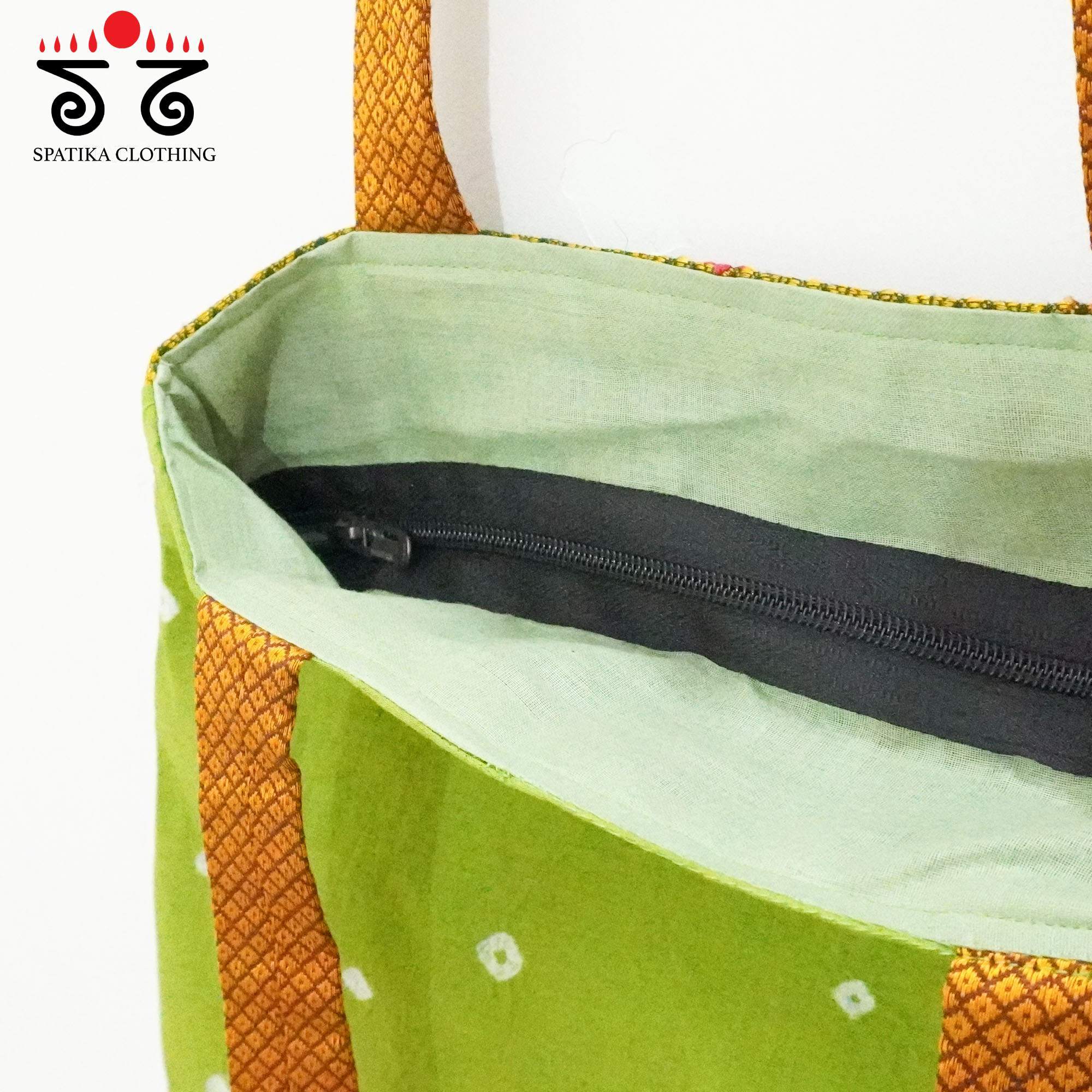 Green Lambani Hand Embroidered Hand Bag