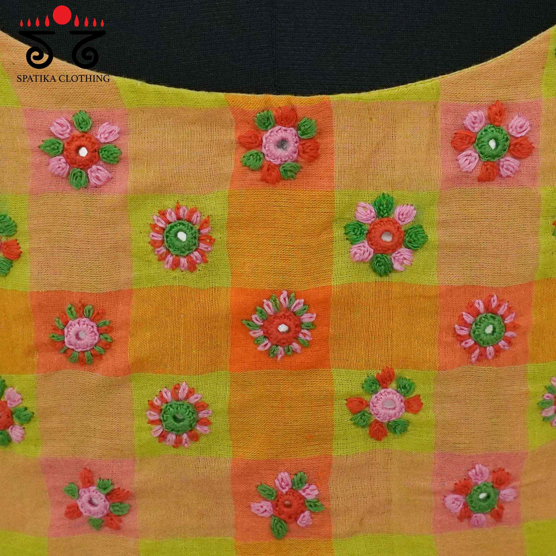 Orange 100 Butta Handcrafted Blouse