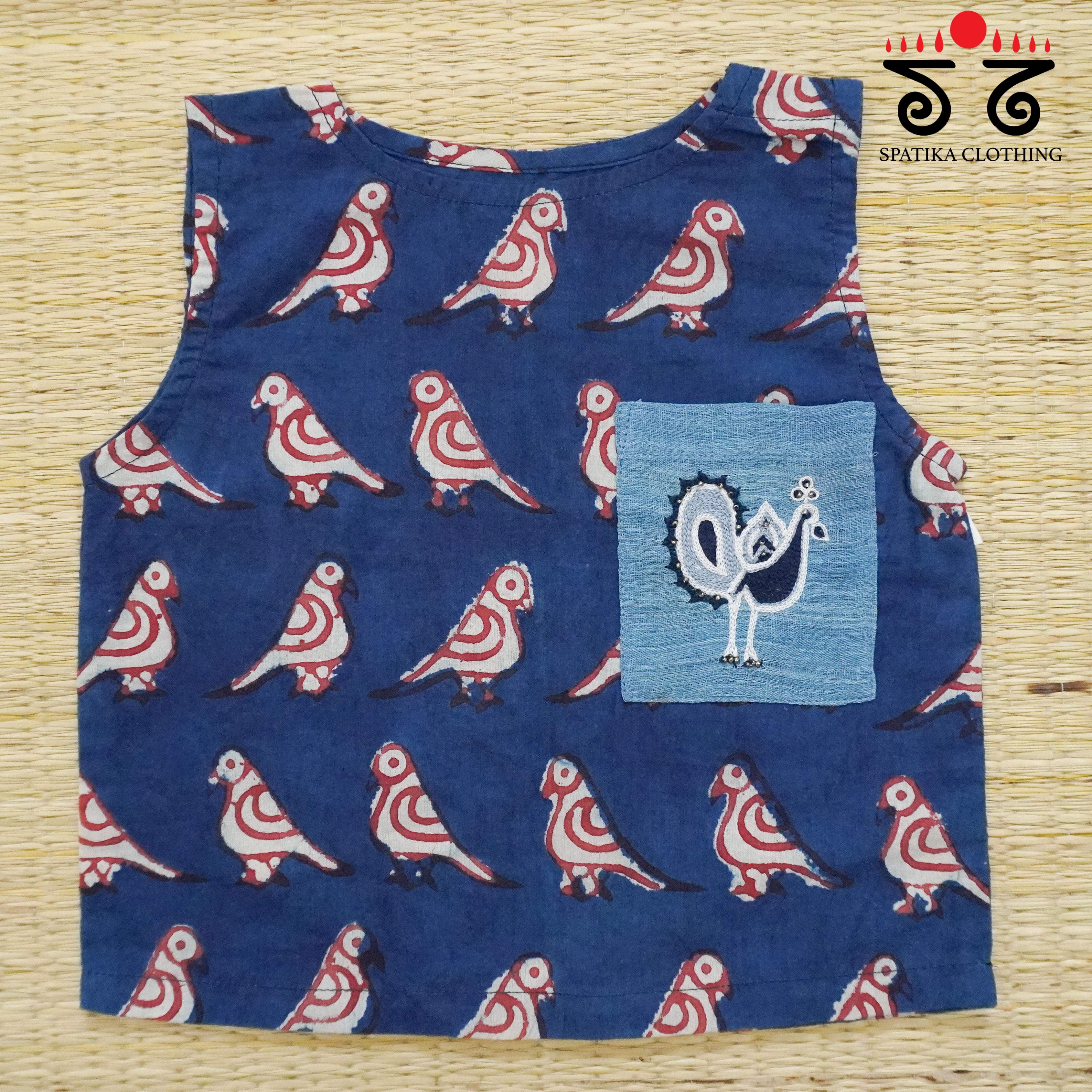 Blue Handcrafted Top for Little Girls! New