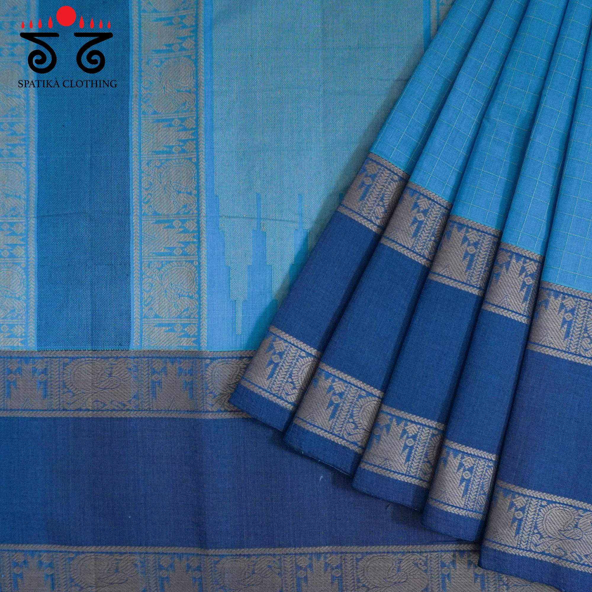 Blue Kanchi Cotton Saree