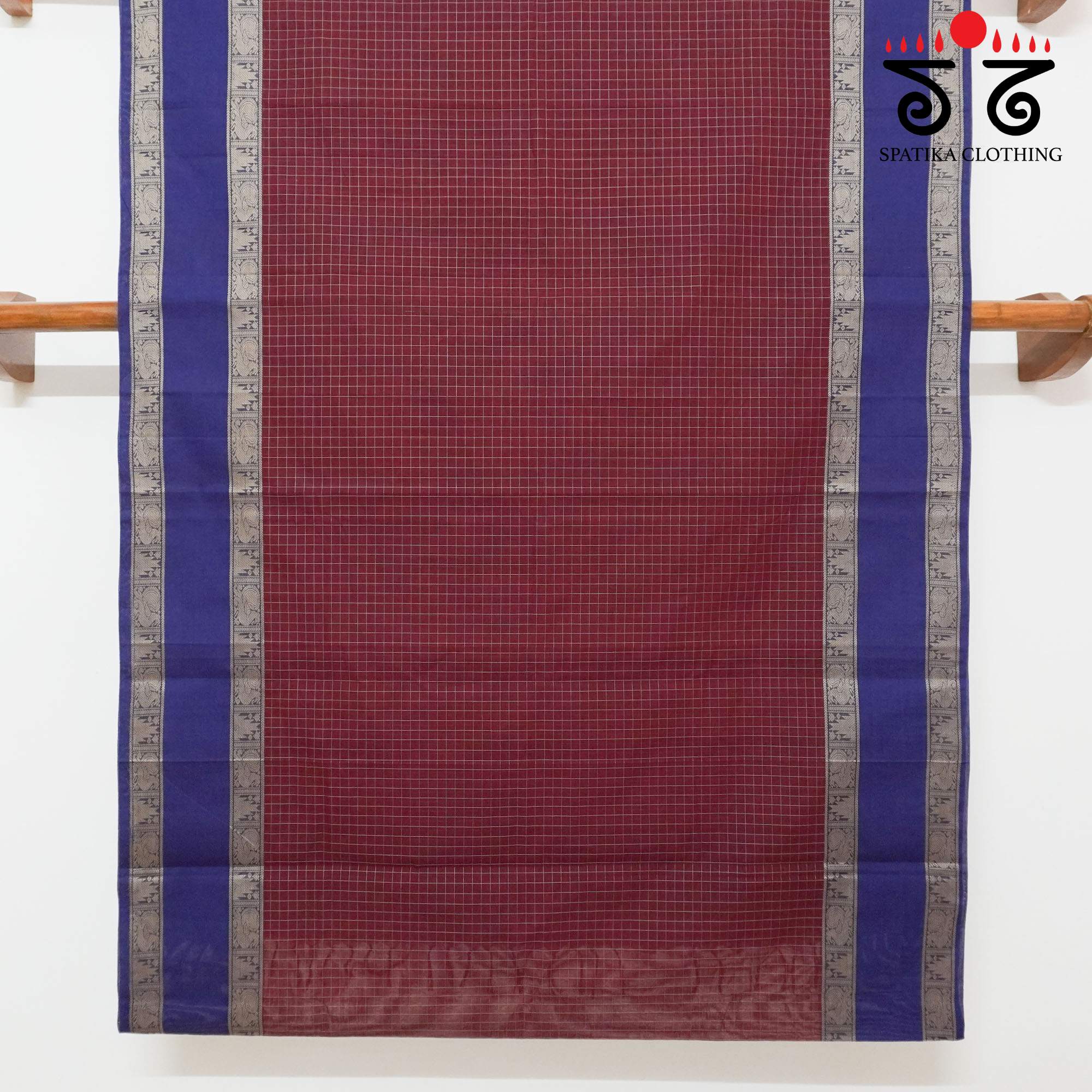 Maroon Kanchi Cotton Saree