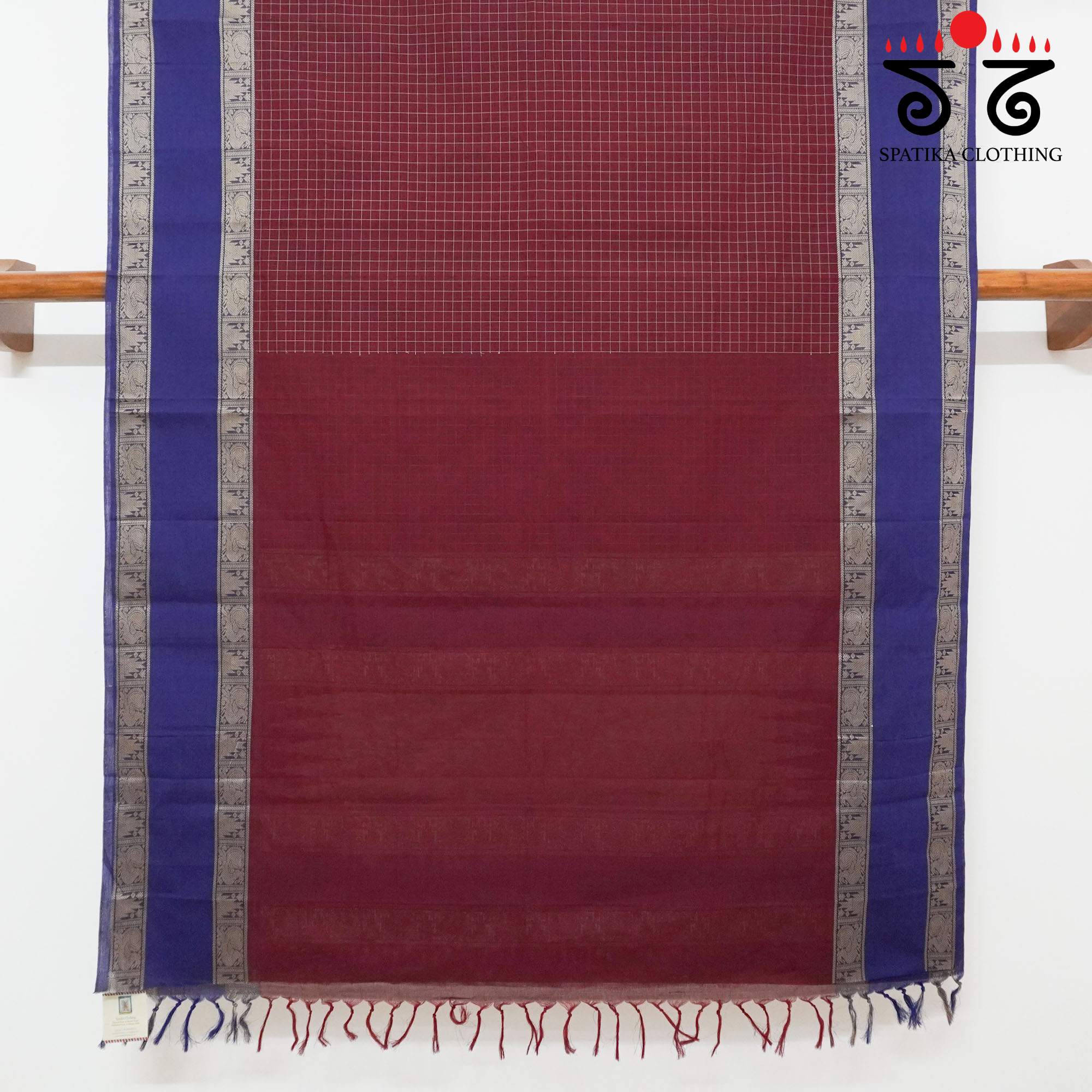 Maroon Kanchi Cotton Saree
