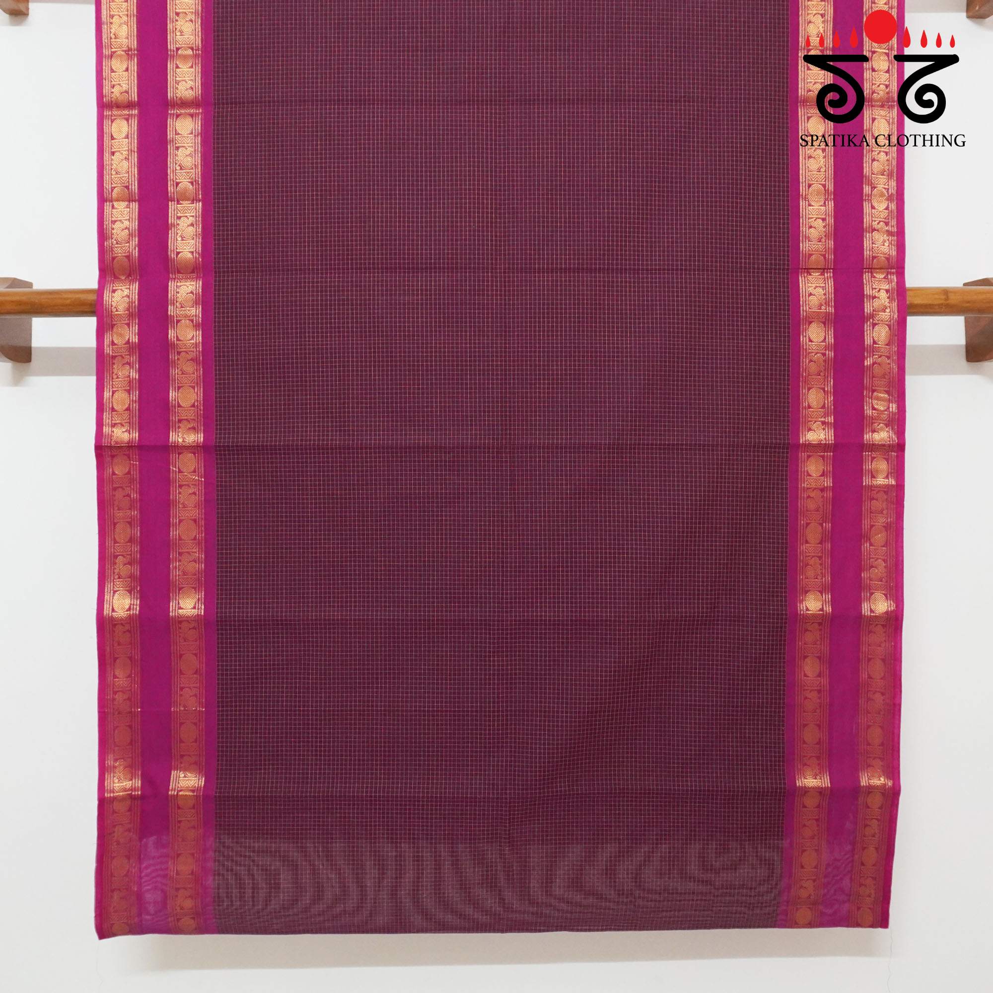 Maroon Kanchi Cotton Saree