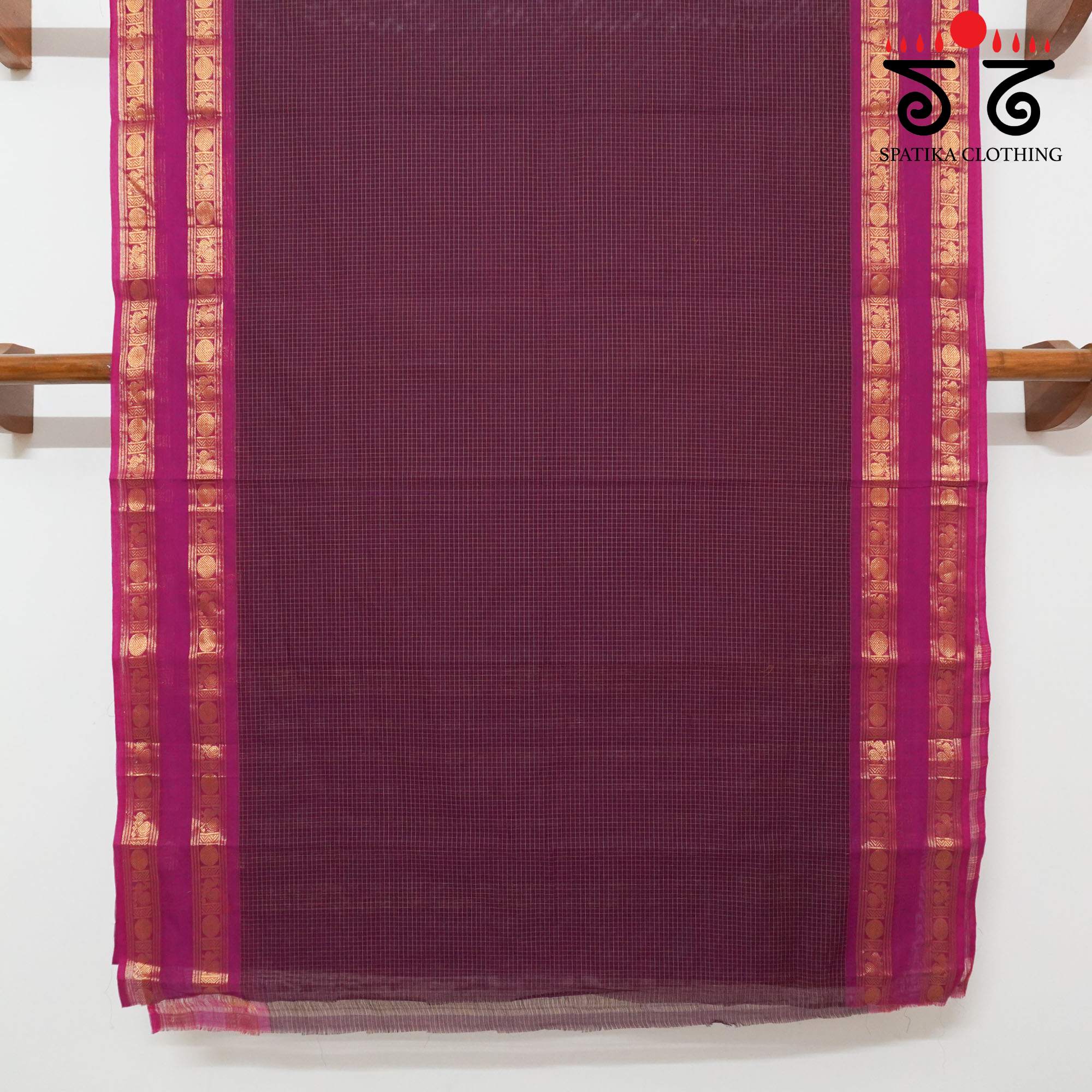 Maroon Kanchi Cotton Saree