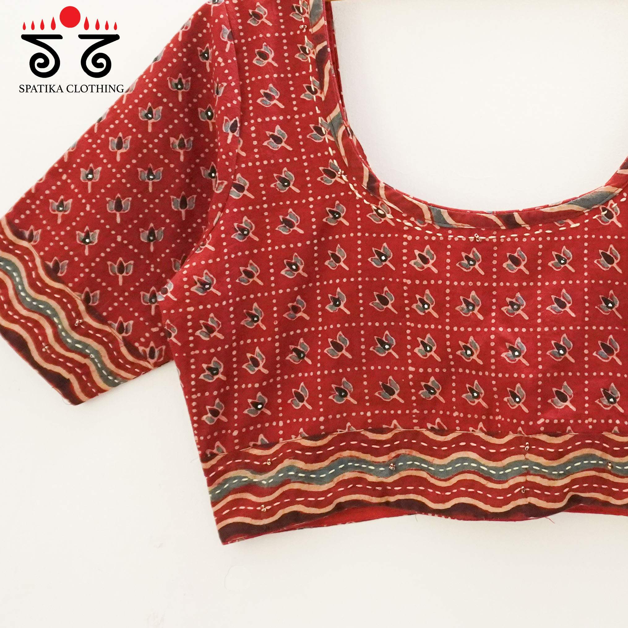 Red Lotus Ajrak Blouse