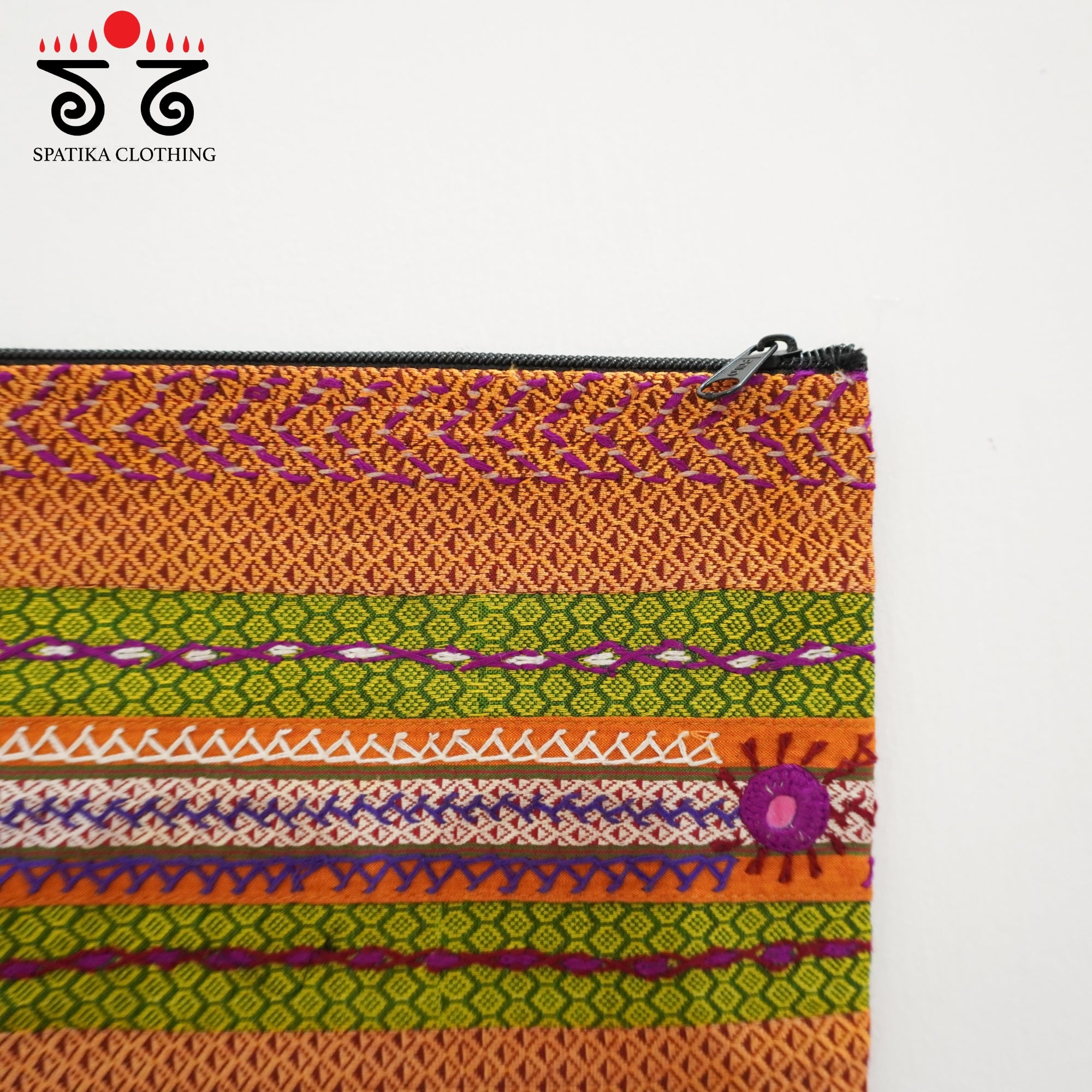 Orange Lambani Hand Embroidered Purse