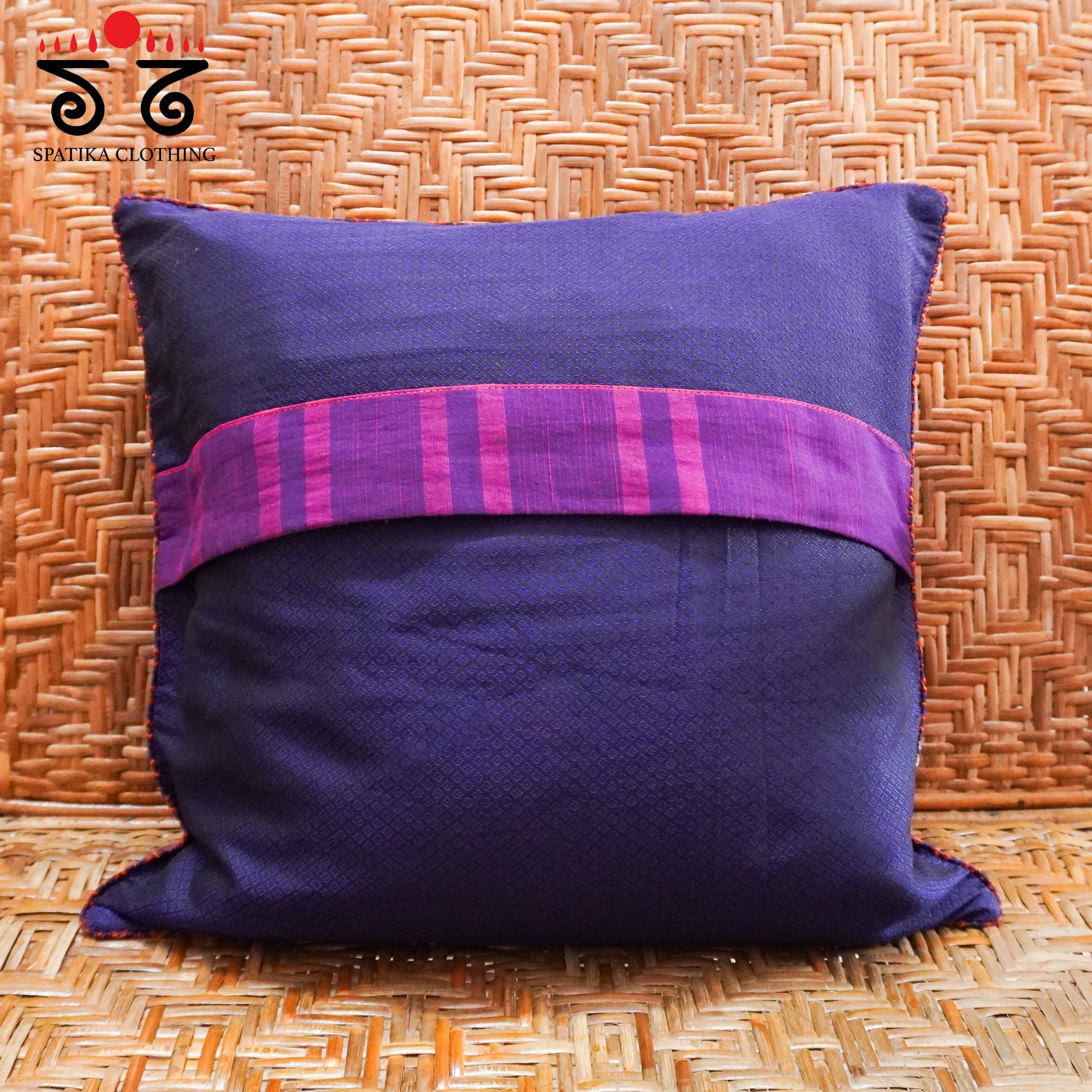 Pink Lambani Hand Embroidered Cushion Cover