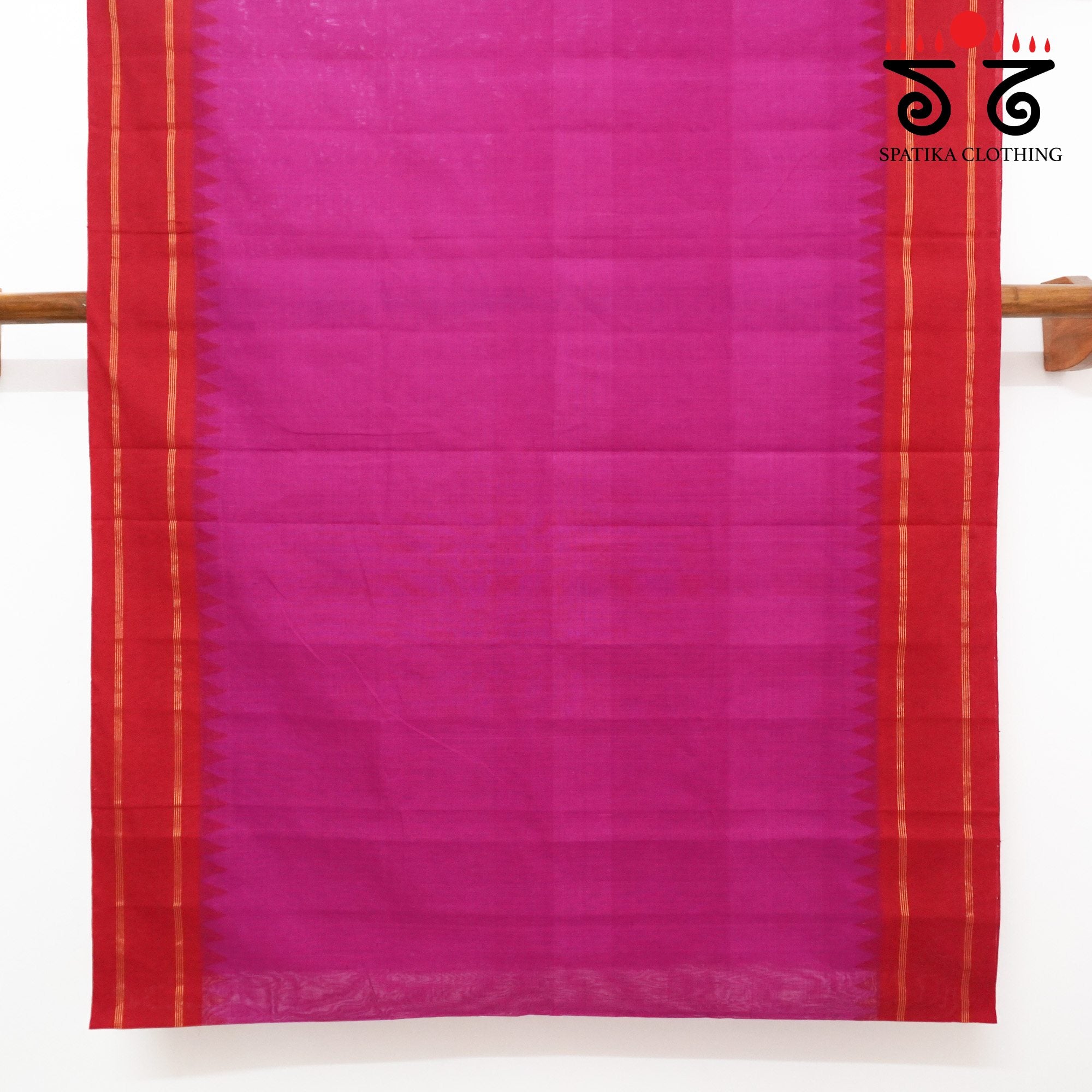 Rani Pink Ponduru Handspun Cotton Saree