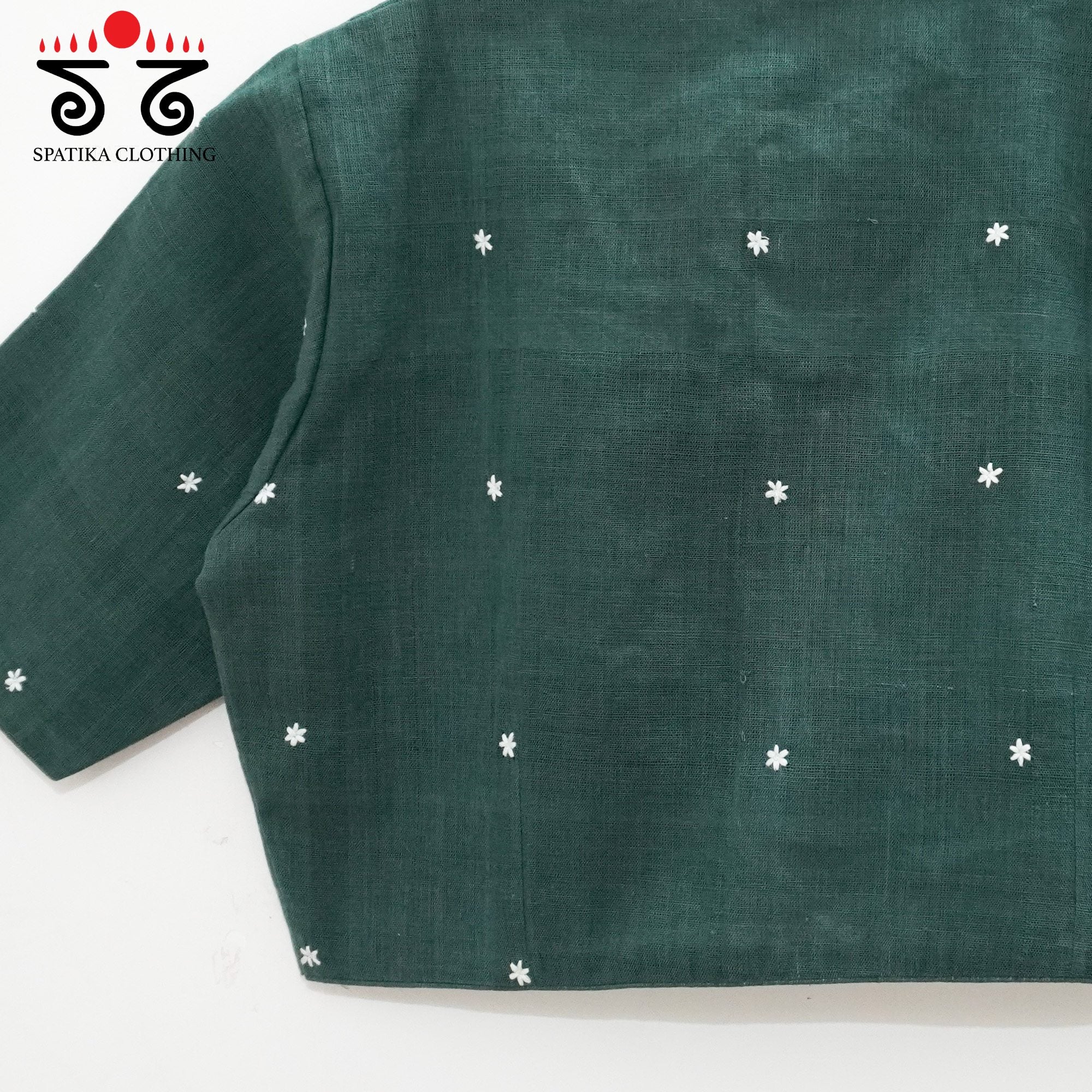 Green Boondhi-Handcrafted Blouse