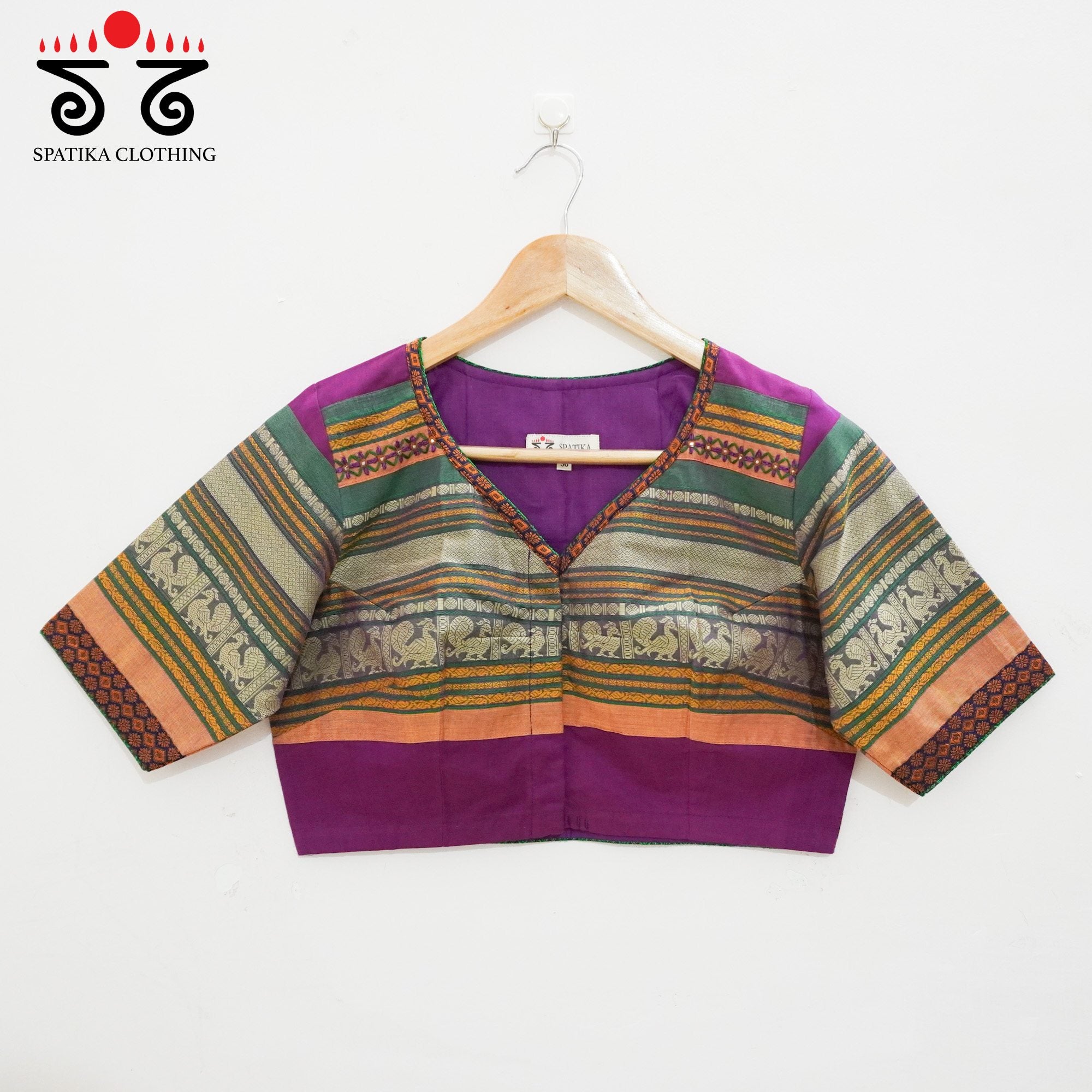 Magenta Chettinad Cotton - Pen Kalamkari Blouse