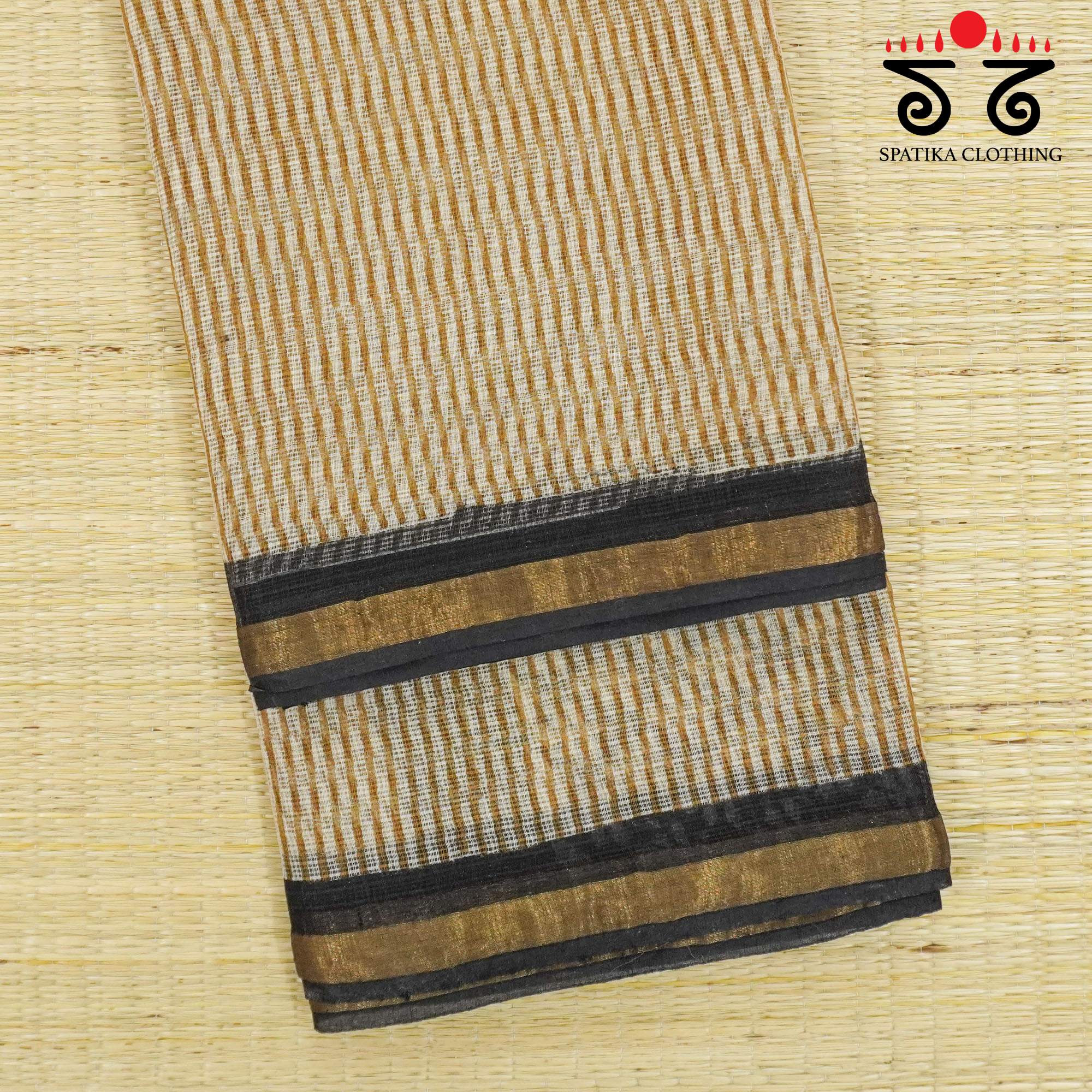Beige Kota Hand Block Printed Saree