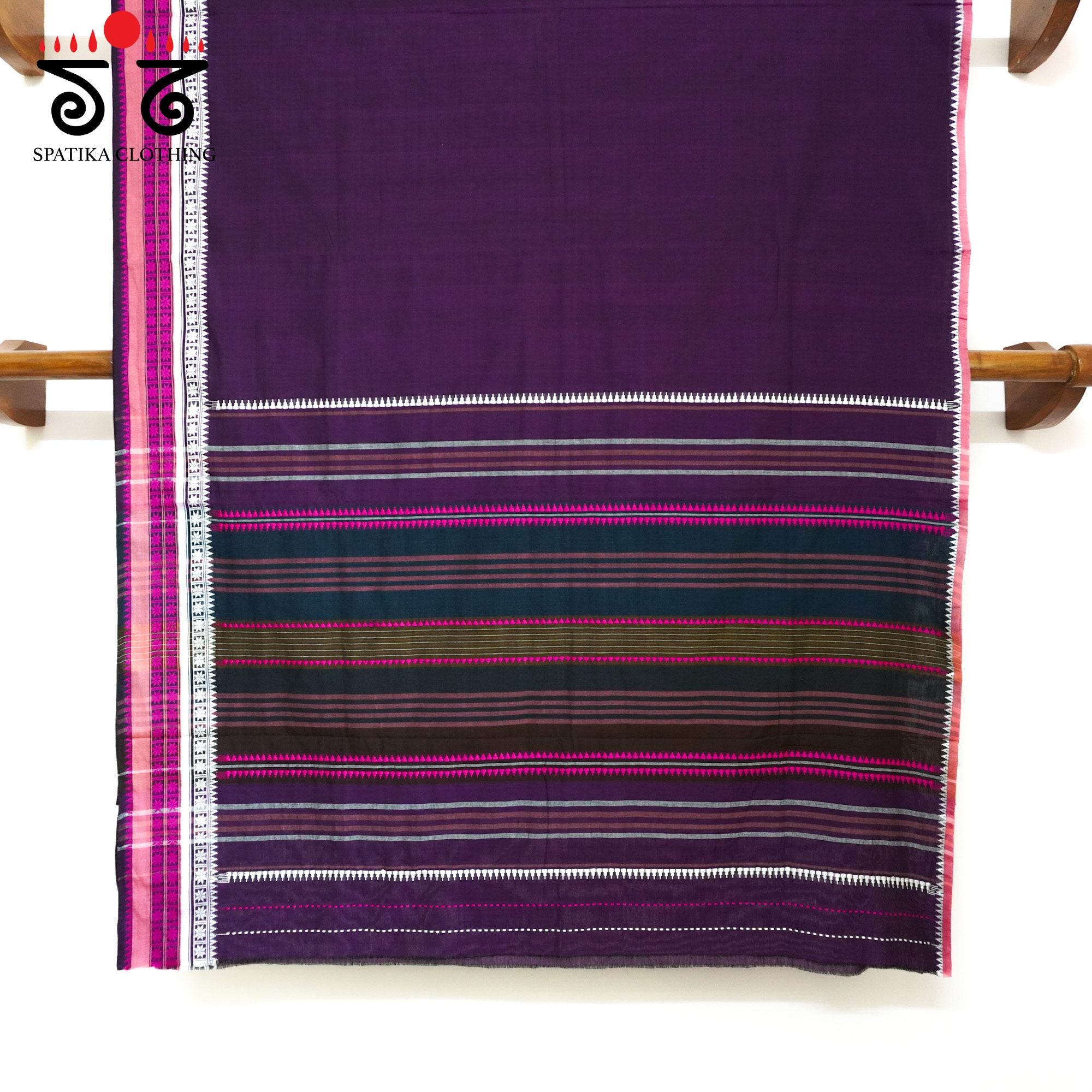 Grape Begampur Handwoven Cotton Saree New!