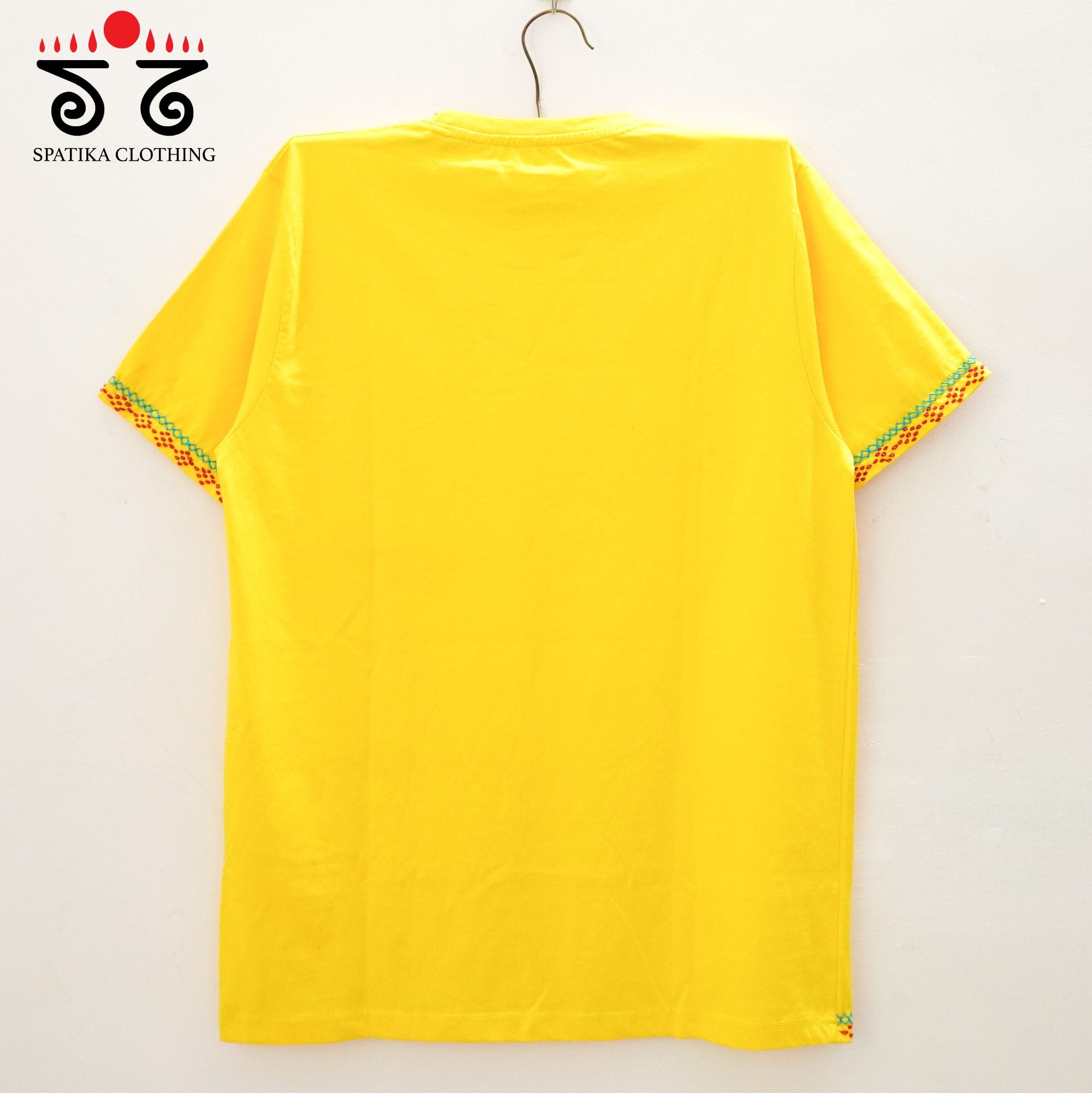 Lambani Hand Embroidered Yellow Unisex T-shirt