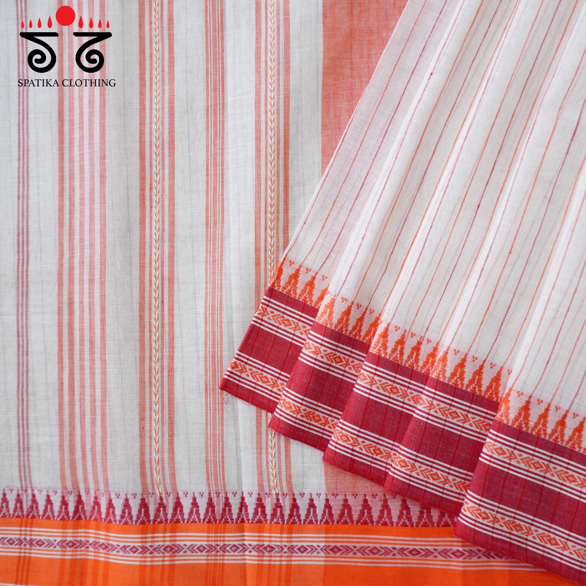 Begampur - Off White Handwoven Cotton Saree