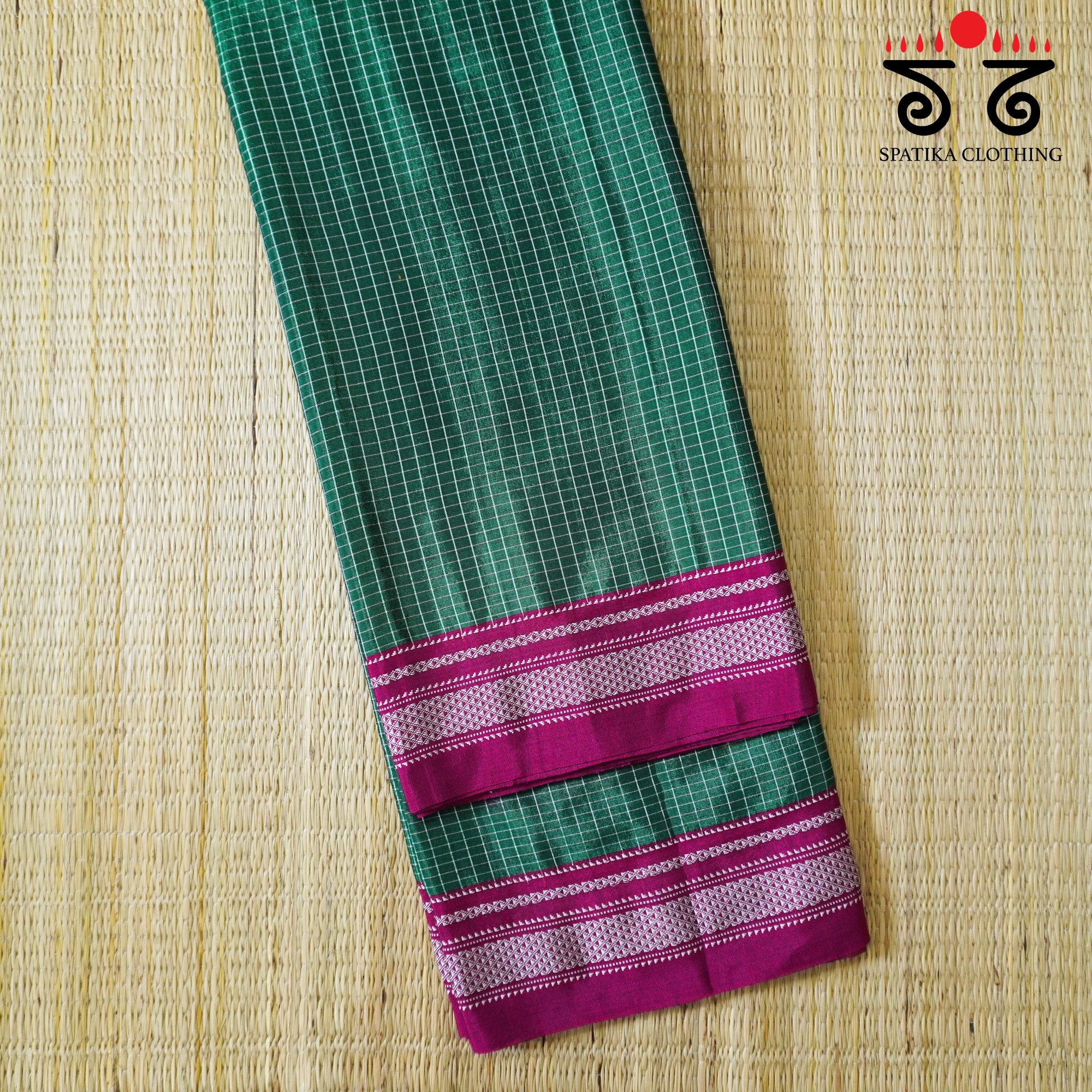 Green Ilkal Handwoven Cotton Saree