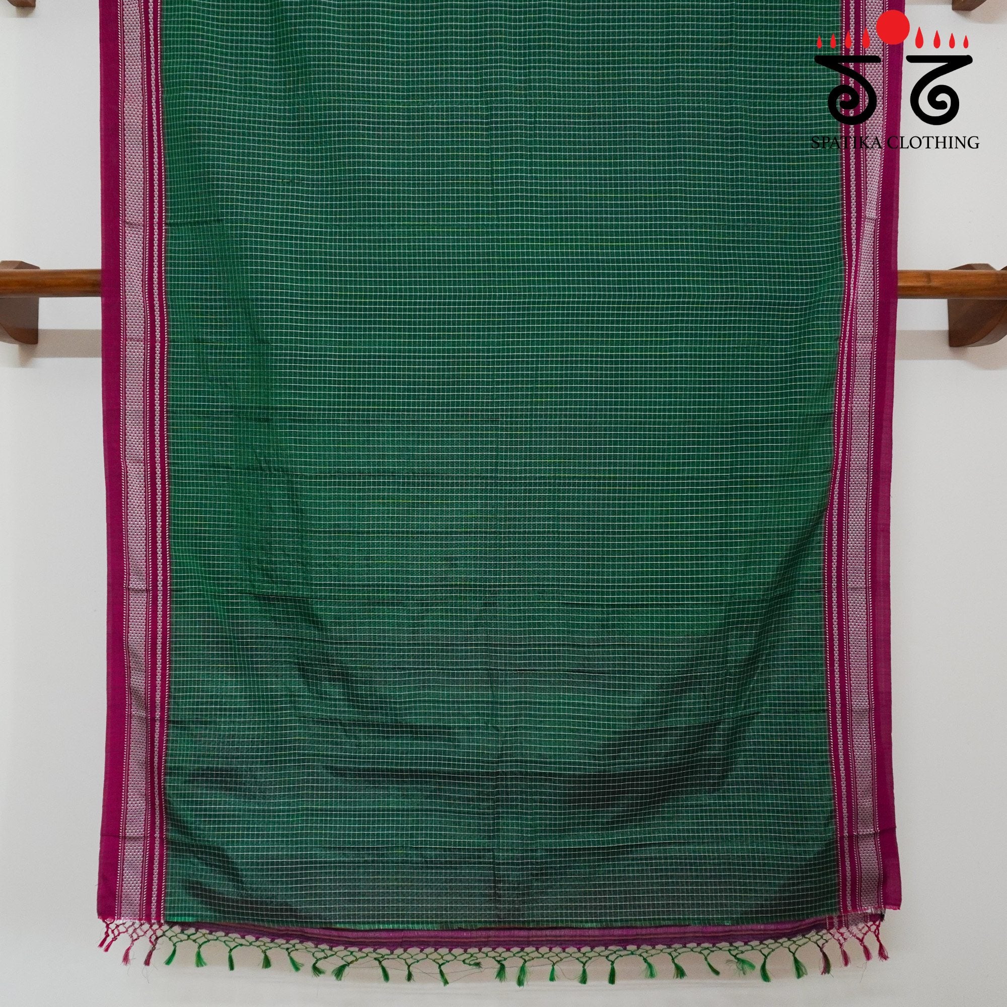 Green Ilkal Handwoven Cotton Saree