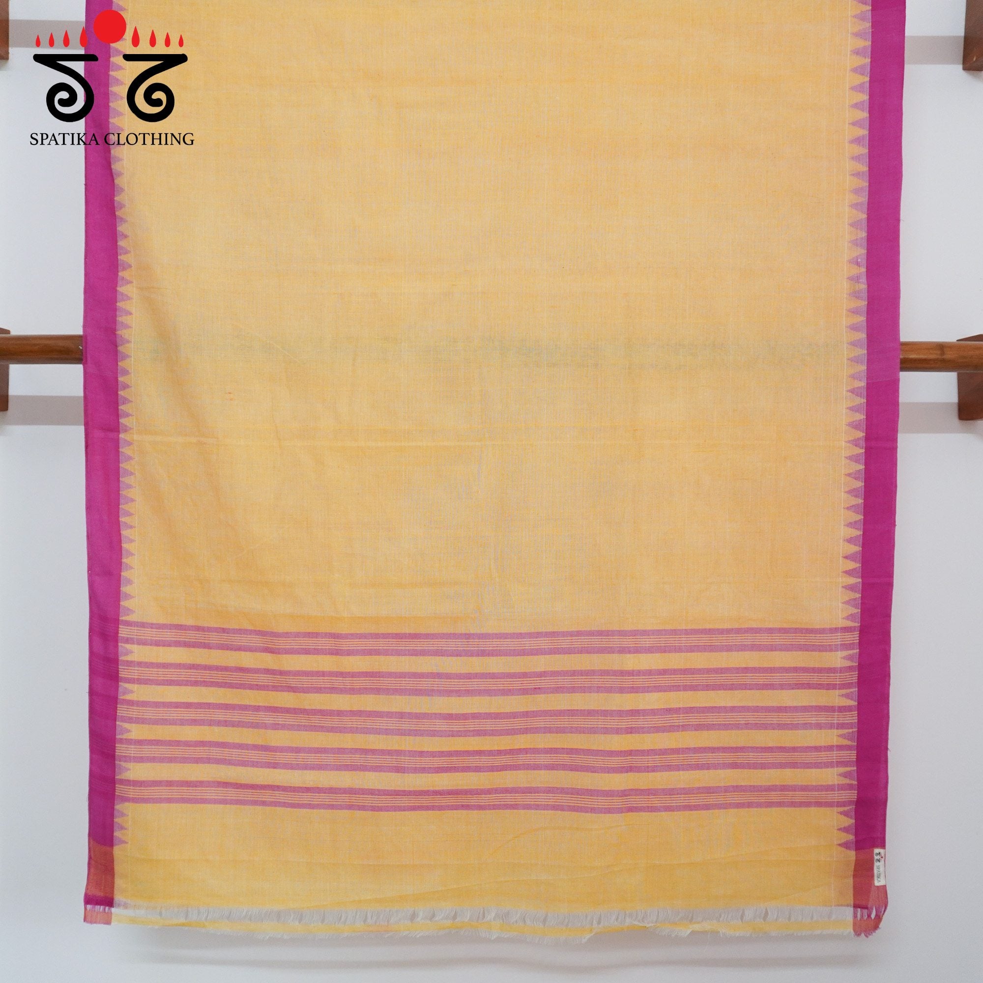 Peach Ponduru Handspun Cotton Saree With Special Blouse
