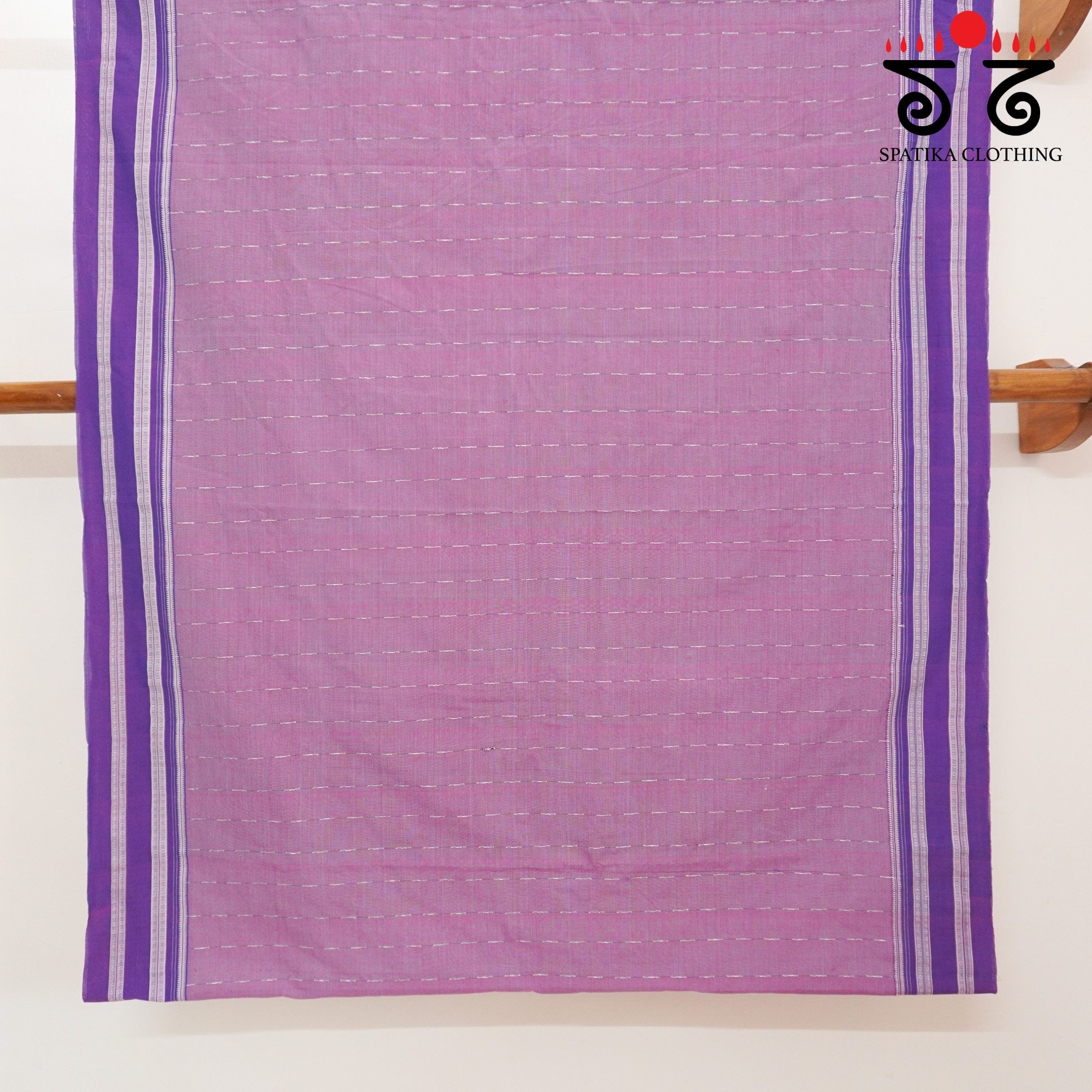 Lavender Ilkal Handwoven Cotton Saree - Bandhini Blouse
