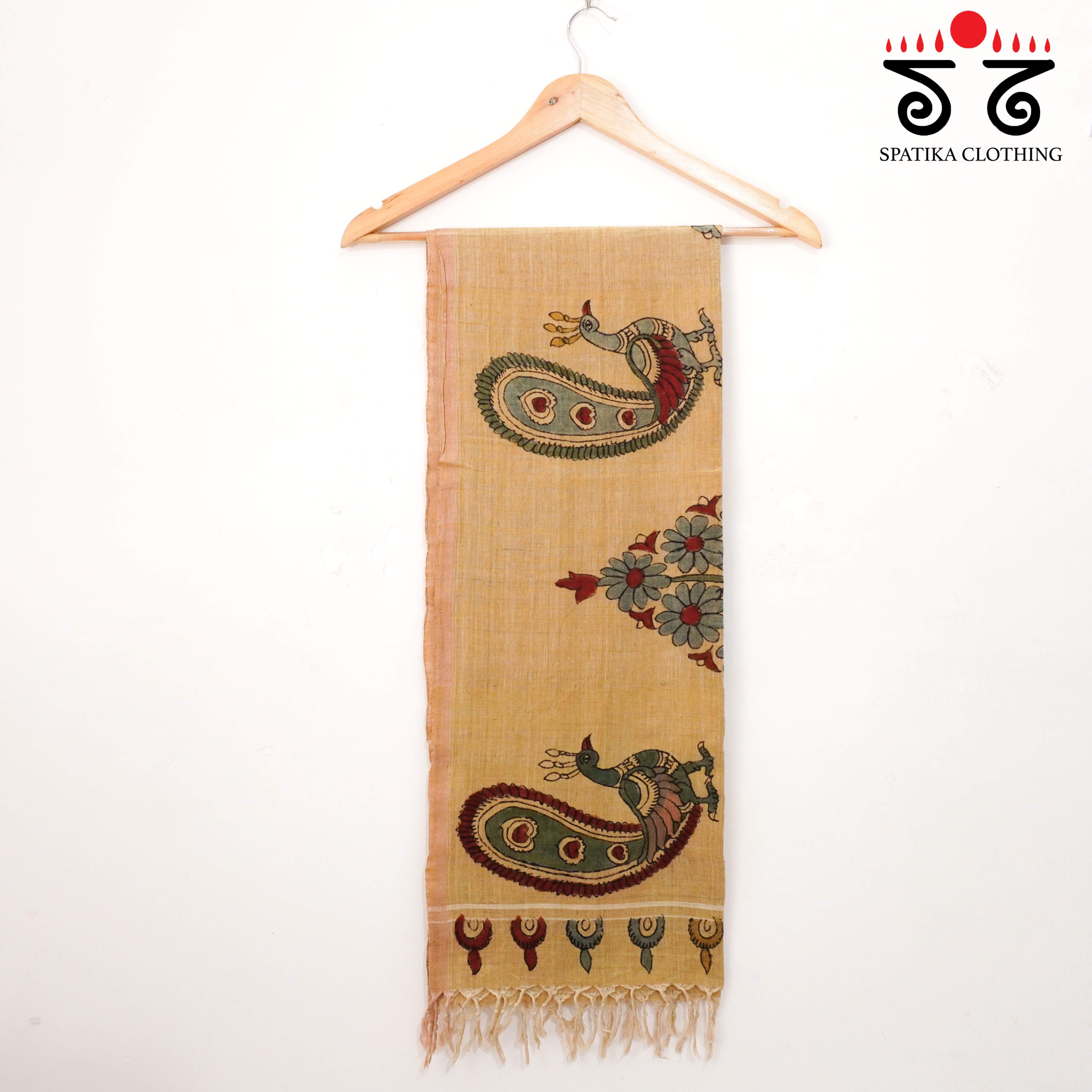 Beige Kalamkari Ponduru Stole