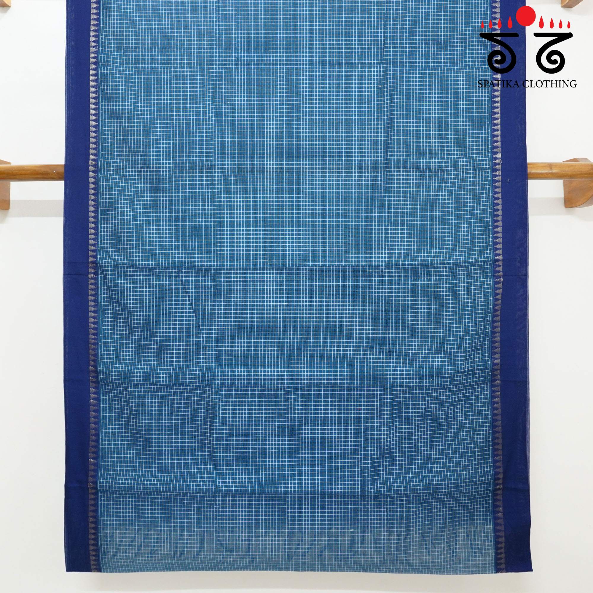 Blue Andhra Handwoven Cotton Saree