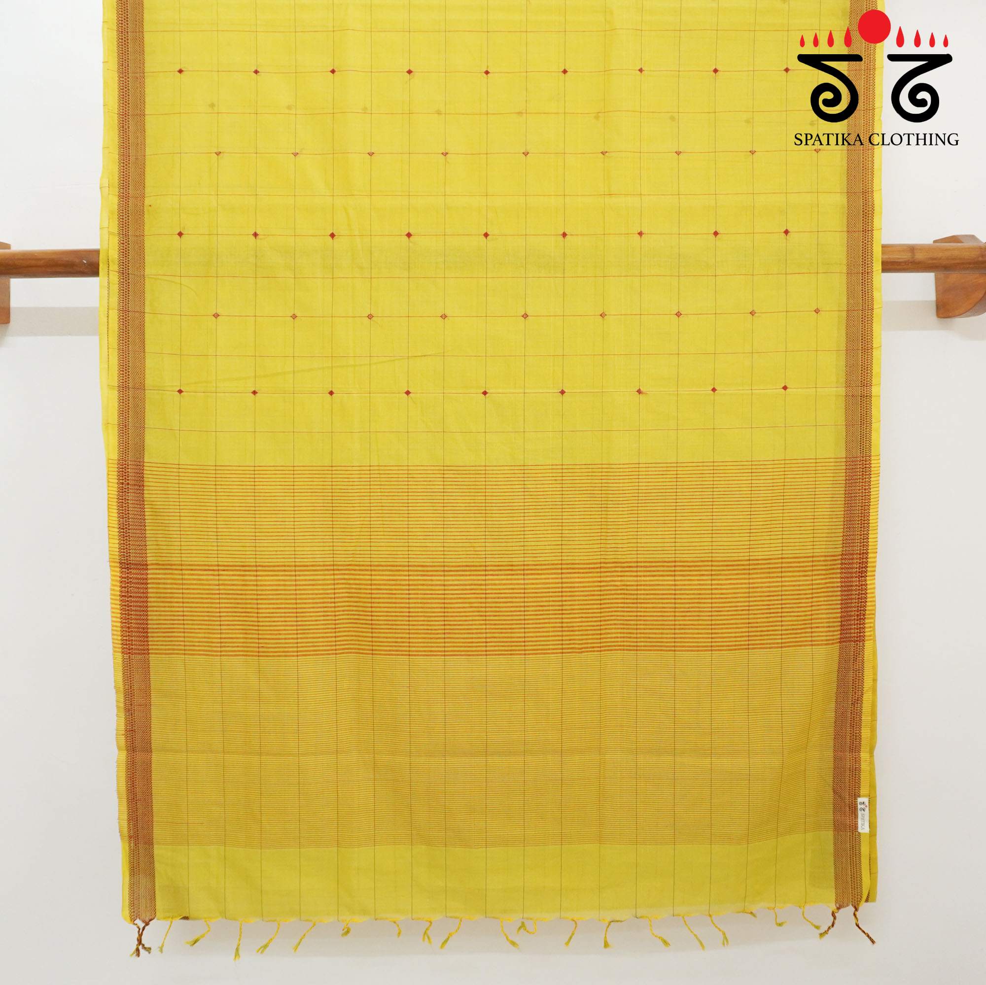 Light Yellow Andhra Handwoven Cotton Saree