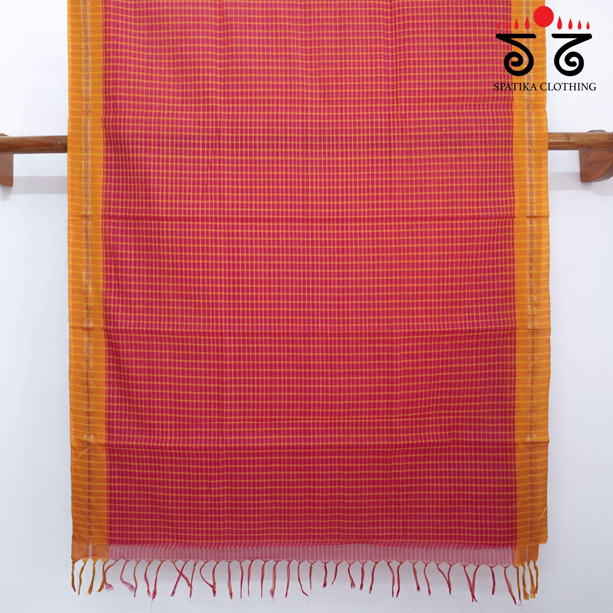 Red Andhra Handwoven Cotton Saree