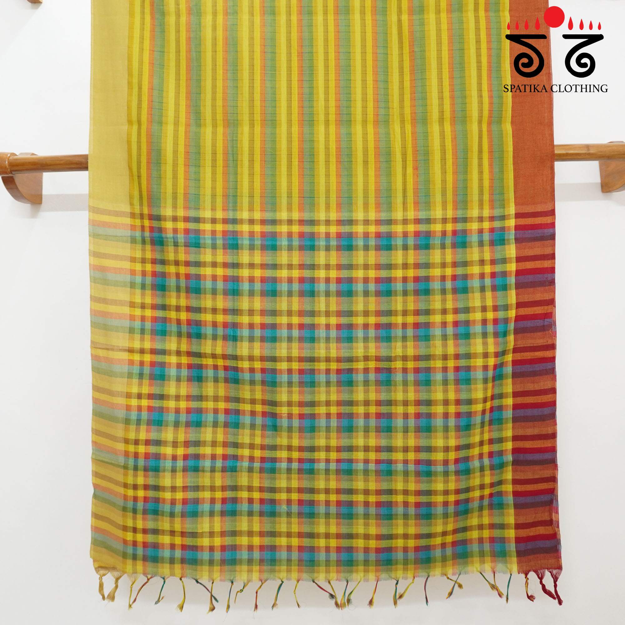 Green Multi Andhra Handwoven Cotton Saree