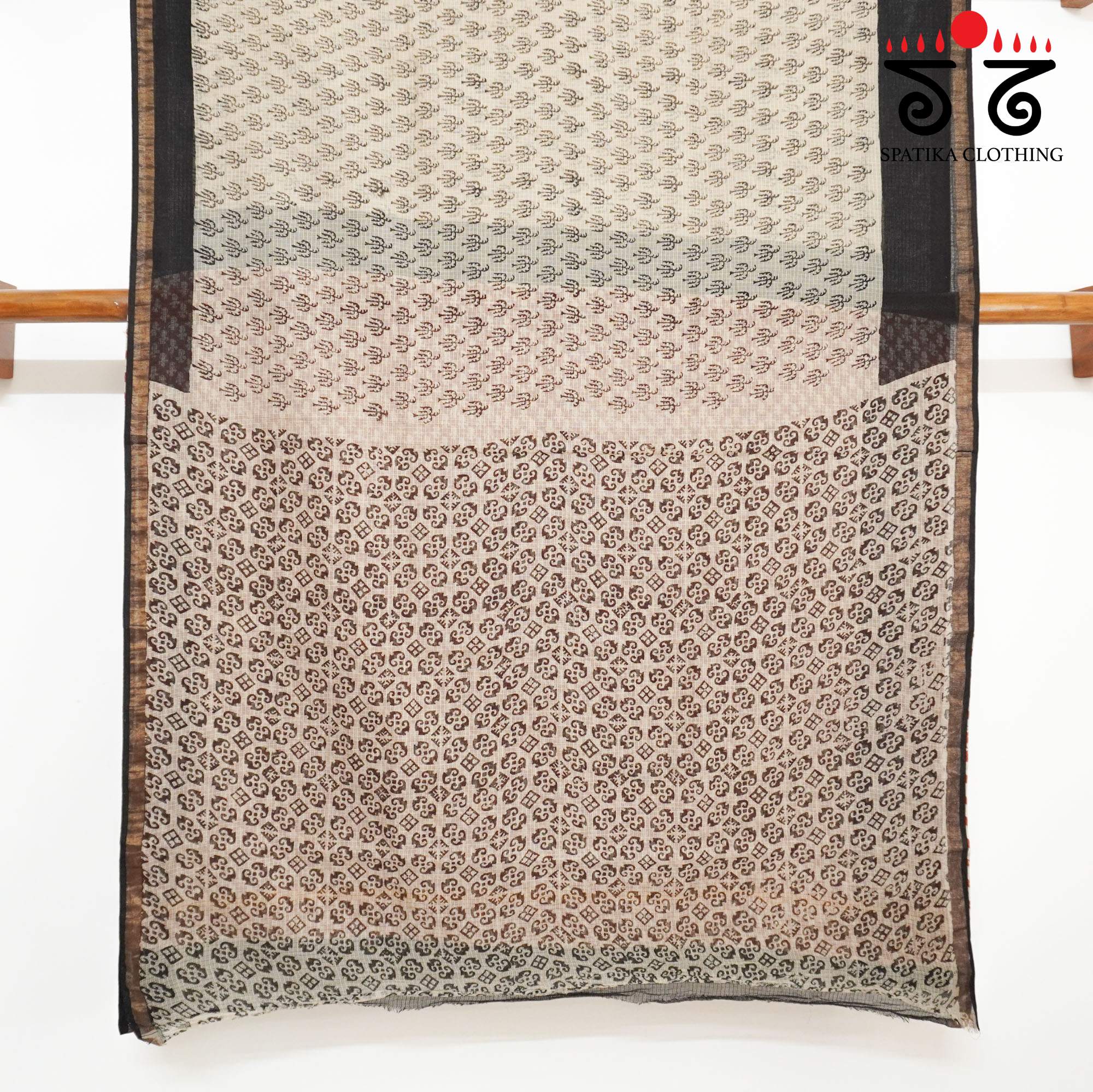 Beige Kota Hand Block Printed Saree