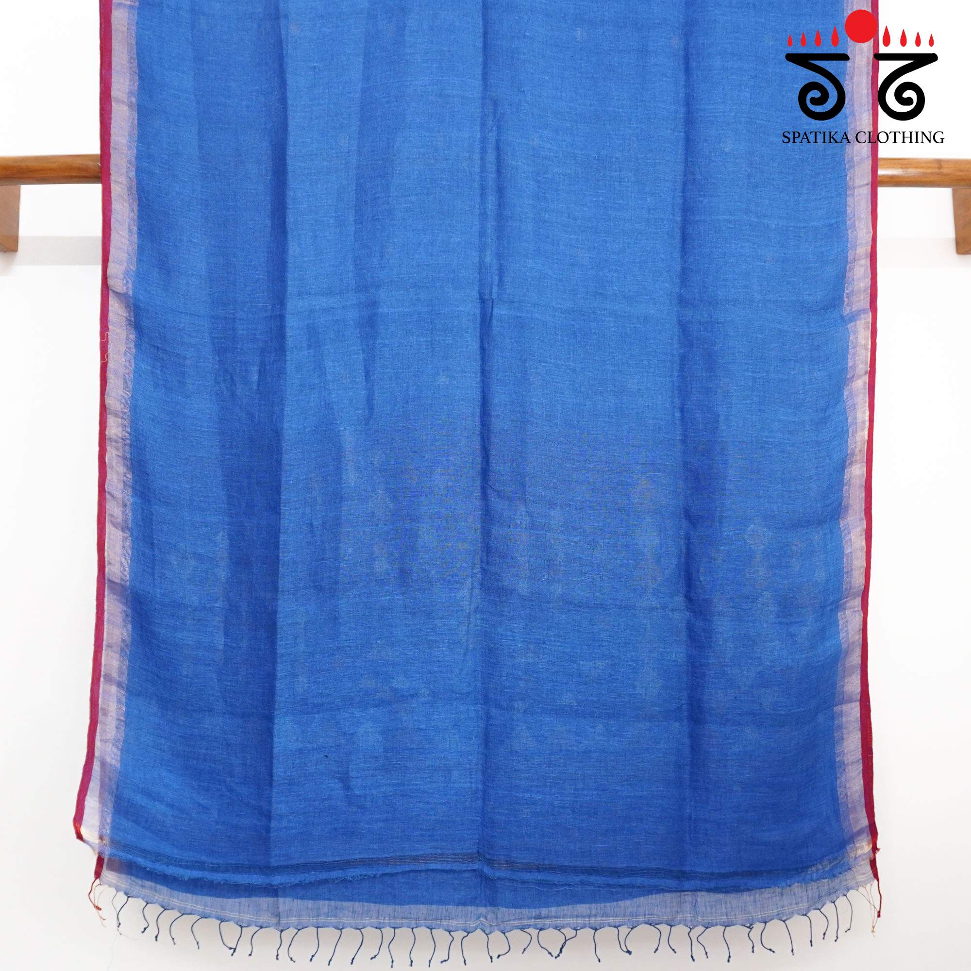 Blue Jamdhani-Linen Cotton Saree