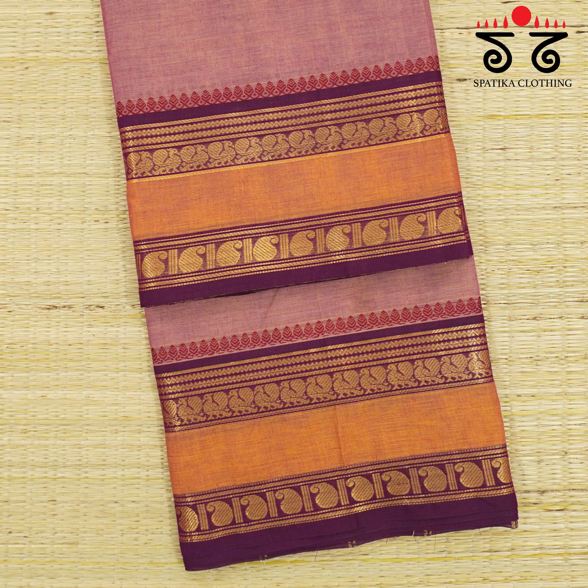 Peach Chettinad Cotton Saree