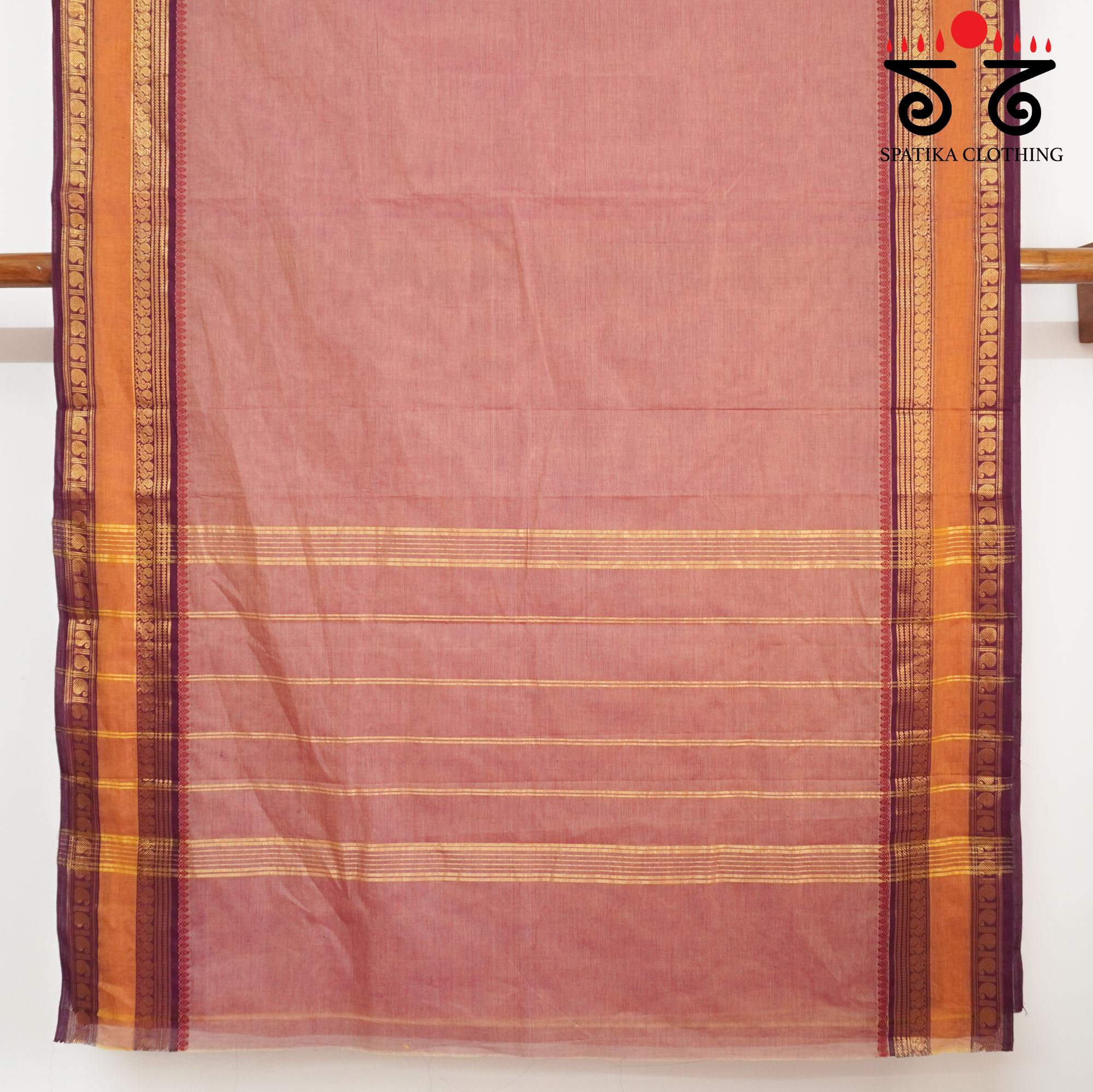 Peach Chettinad Cotton Saree