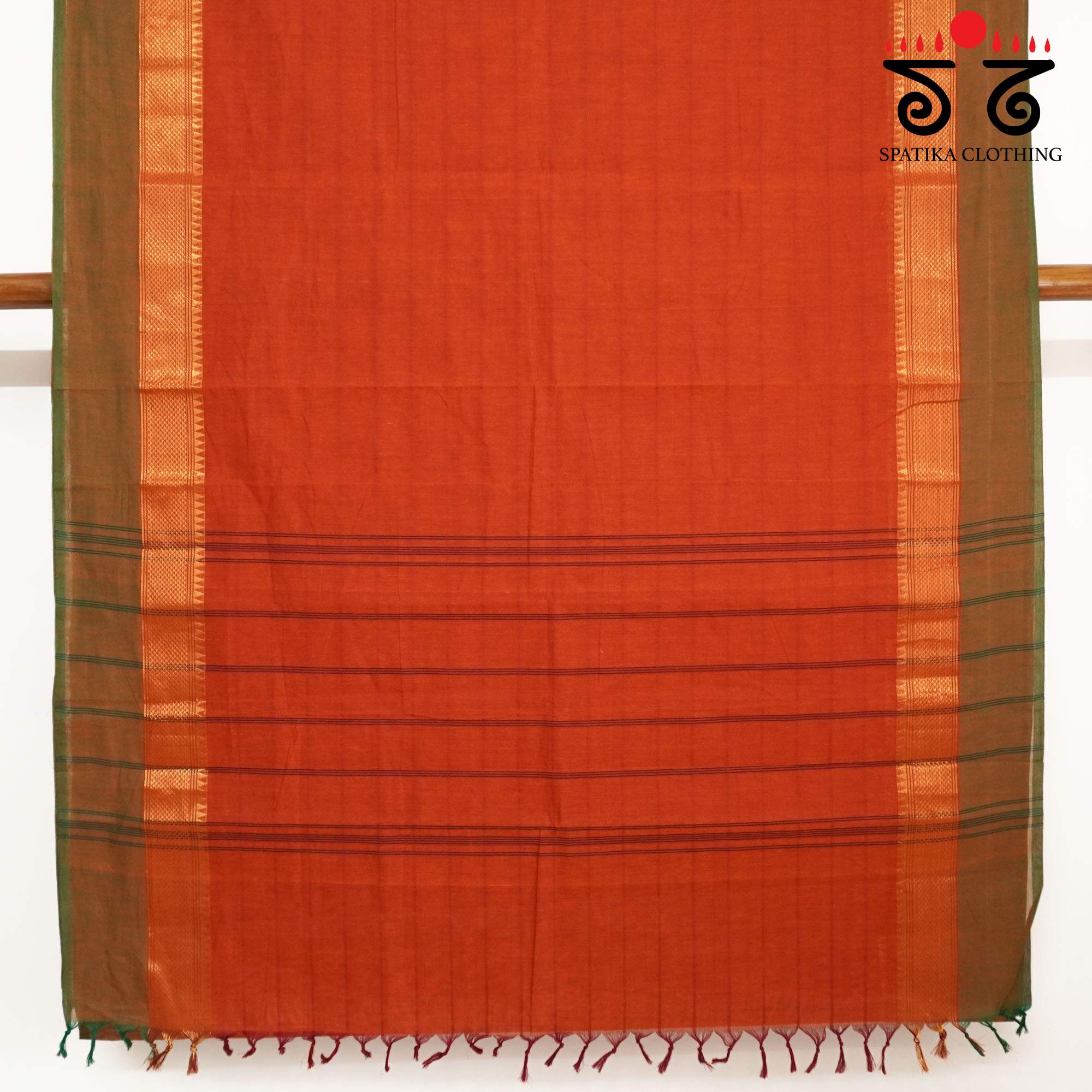 Orange Chettinad Cotton Saree