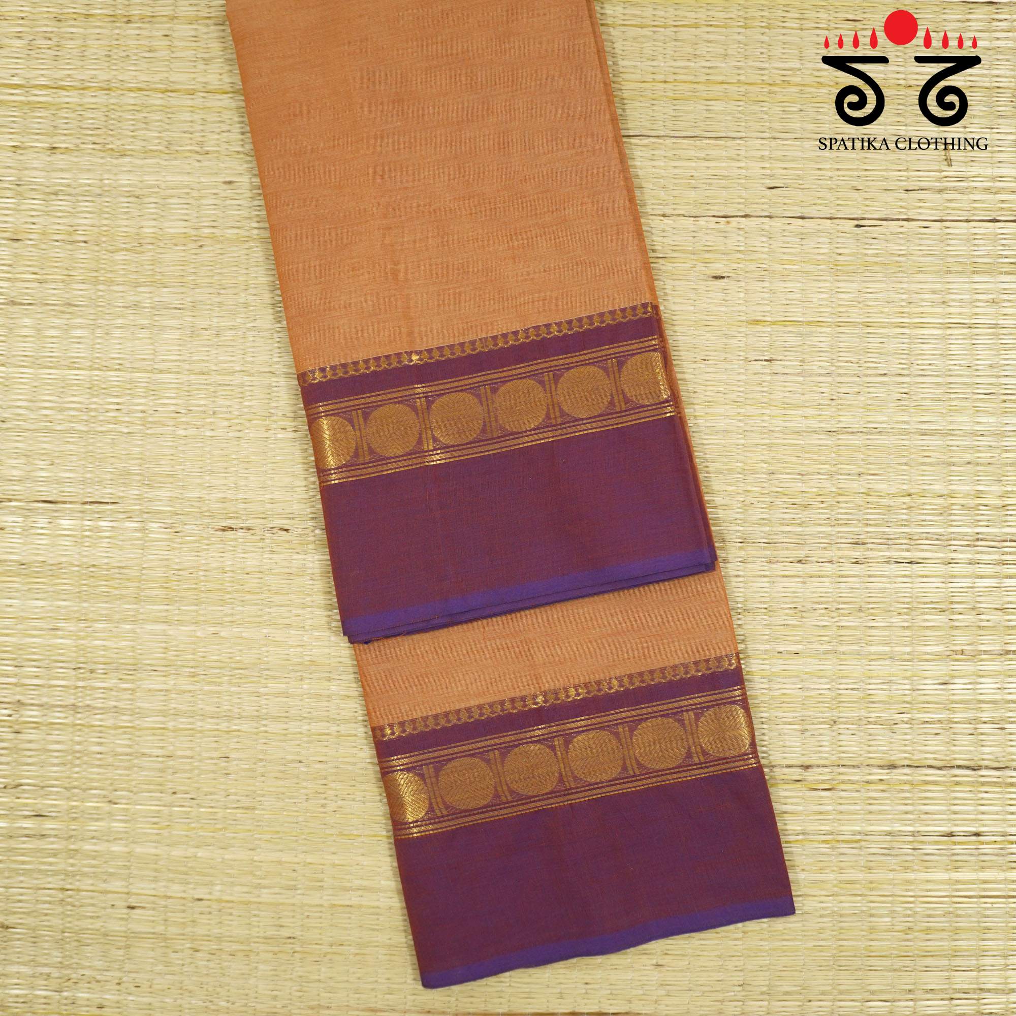 Light Orange Chettinad Cotton Saree