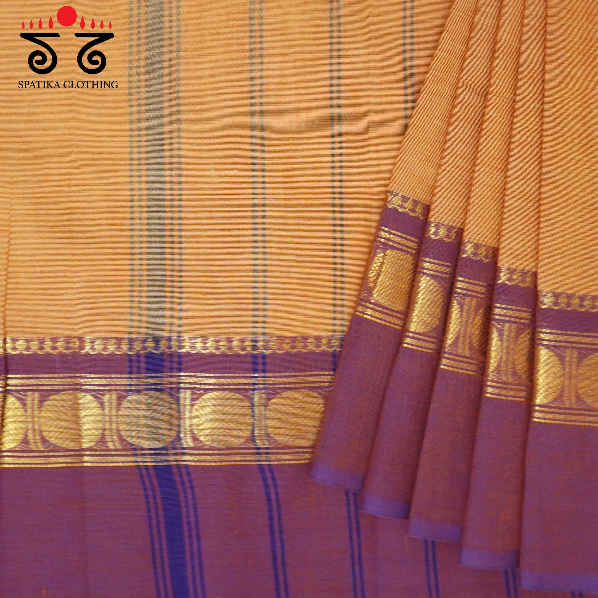 Light Orange Chettinad Cotton Saree
