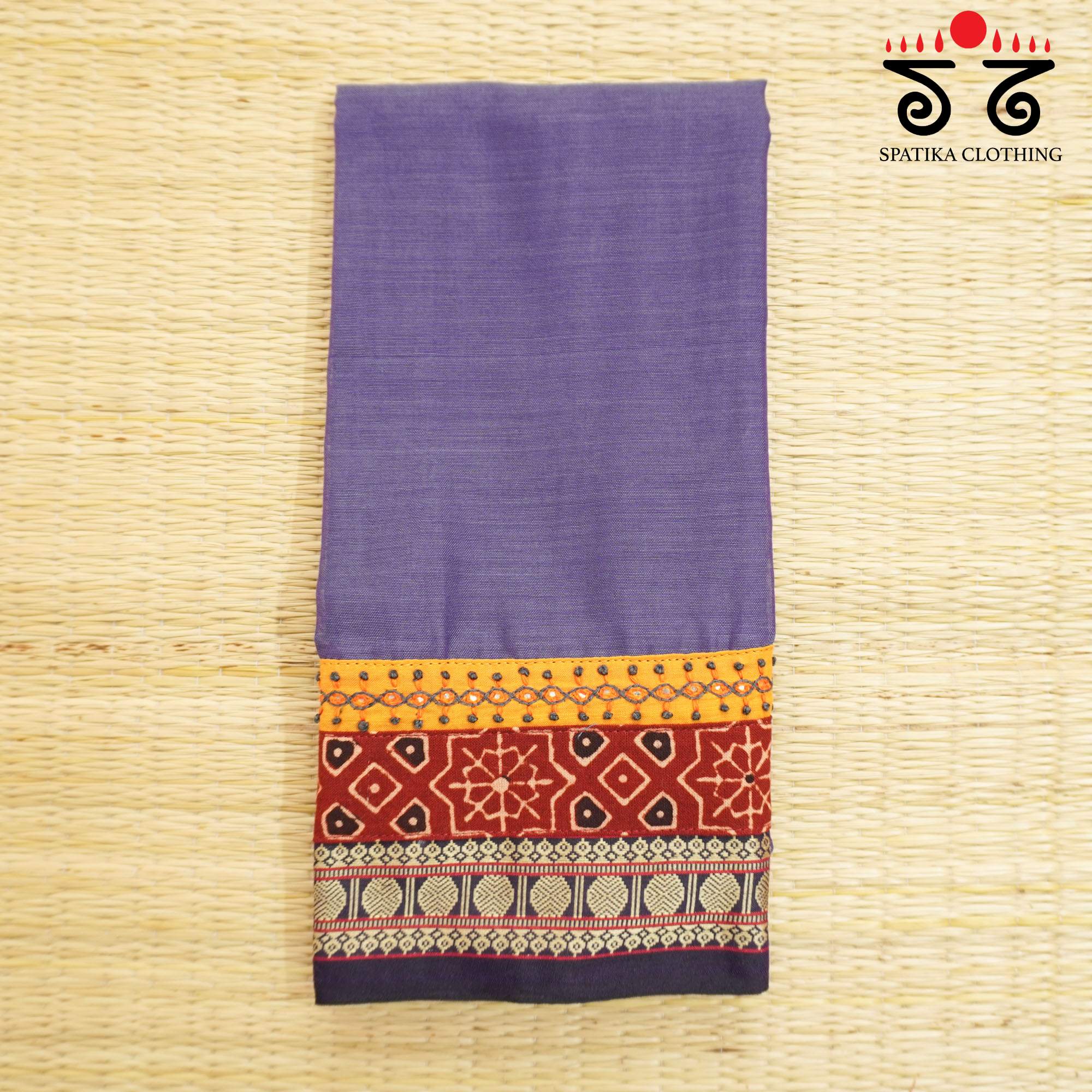 Violet Hand-embroidered Blouse Fabric