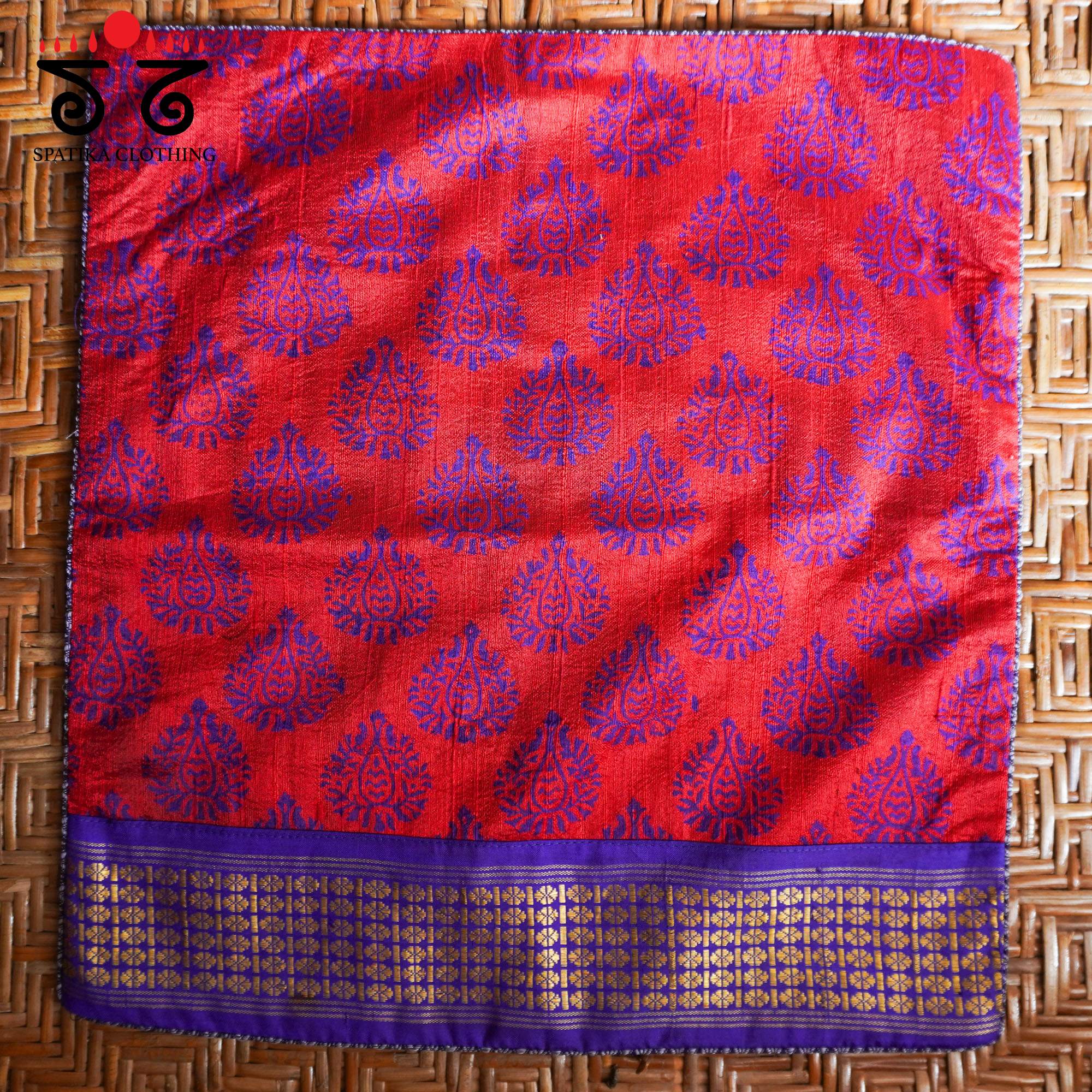 Silk Block Printed Cushion Cover